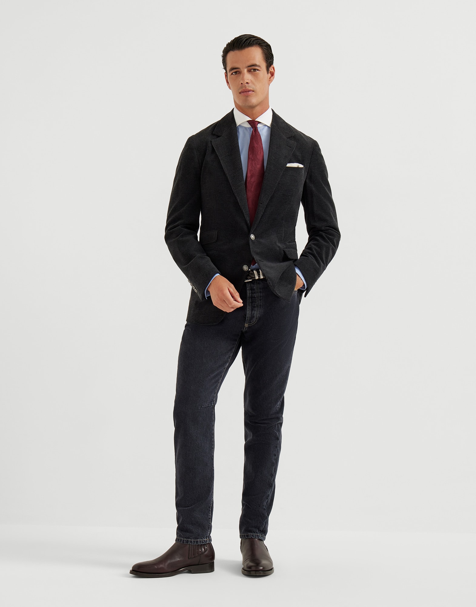 瘦身版型衬衫 - 全身视角 - 正面观看 - 全屏观看