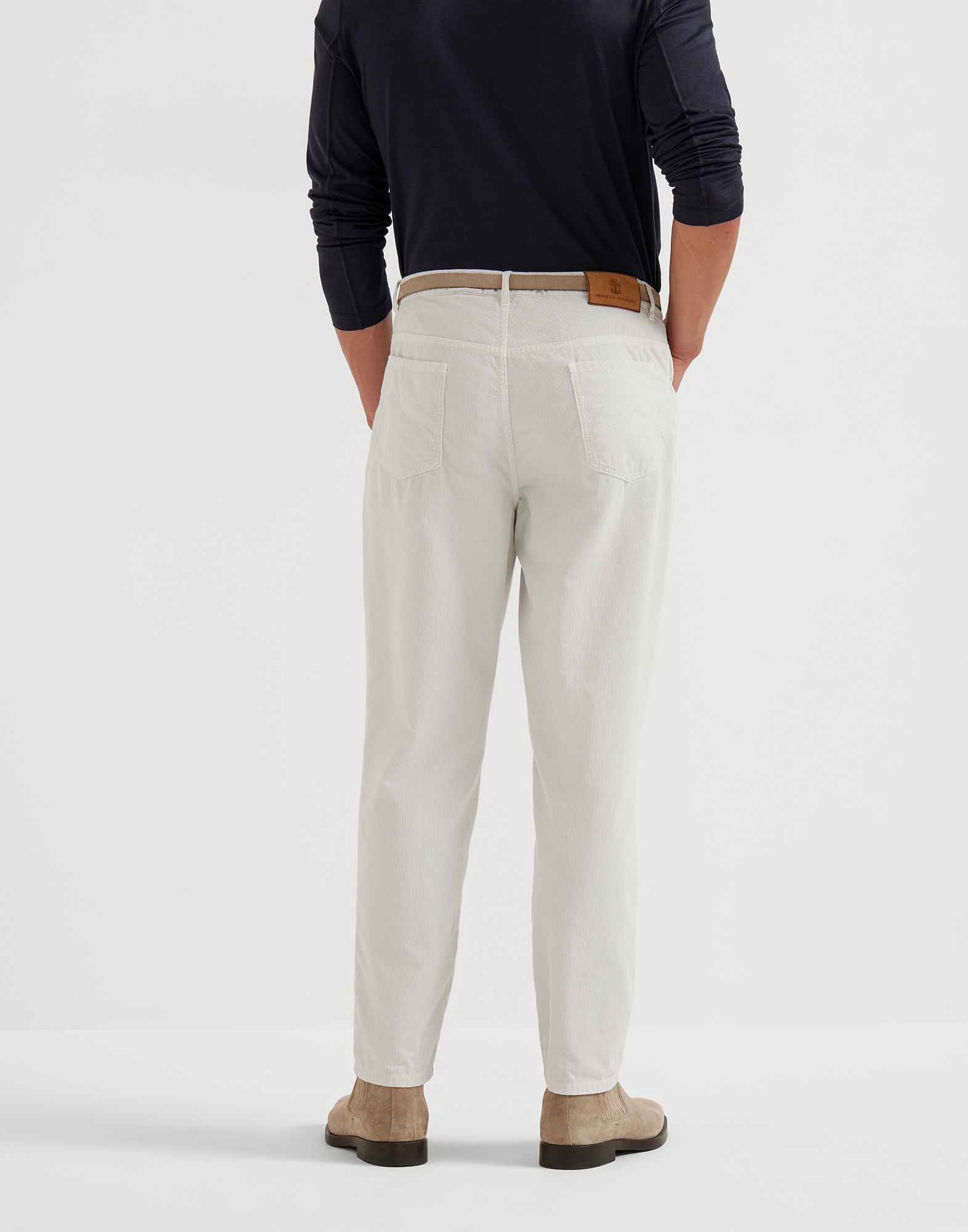 无褶正装裤 - 背面视角 - 正面观看 - 全屏观看