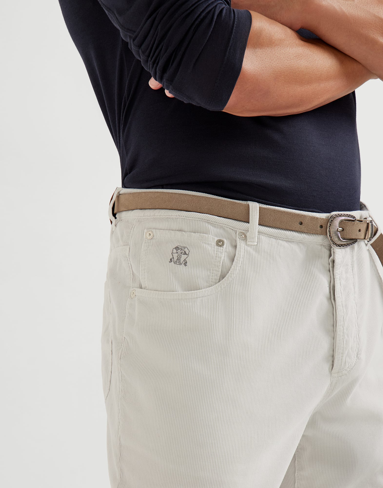 无褶正装裤 - 细节视角 - 正面观看 - 全屏观看