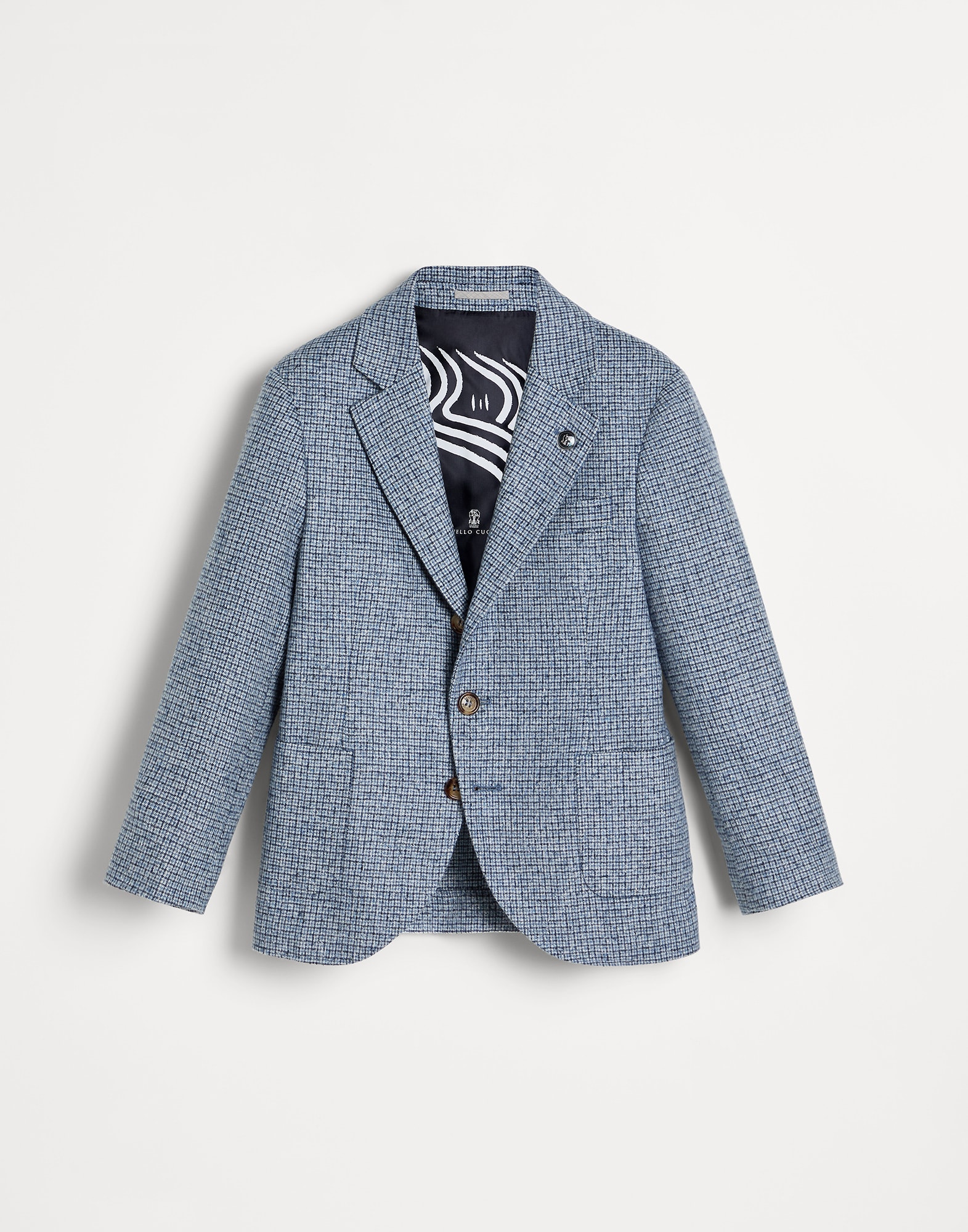 Checked flannel blazer Light Grey Boys - Brunello Cucinelli