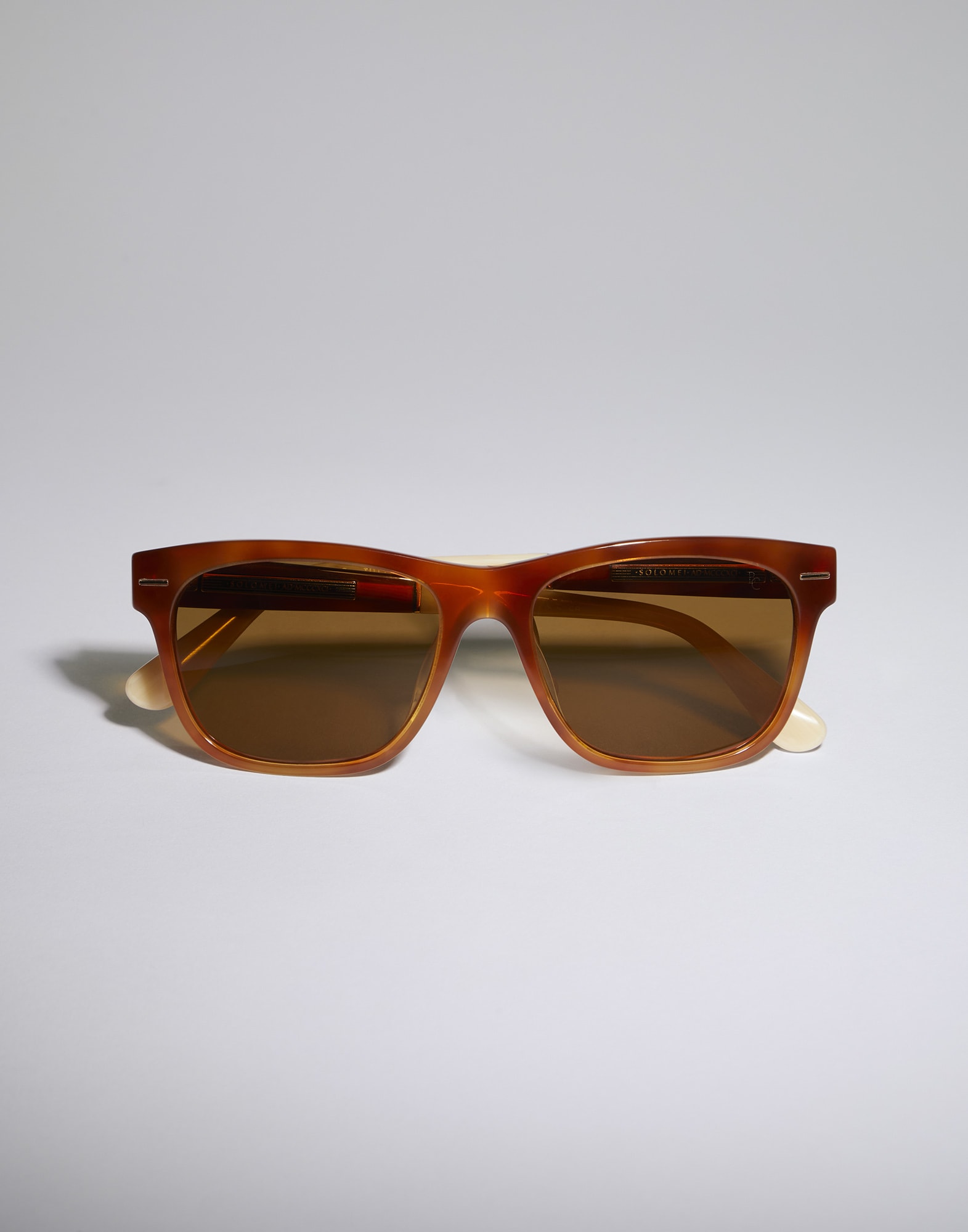 Rectangular acetate sunglasses Havana / Panama Eyewear - Brunello Cucinelli