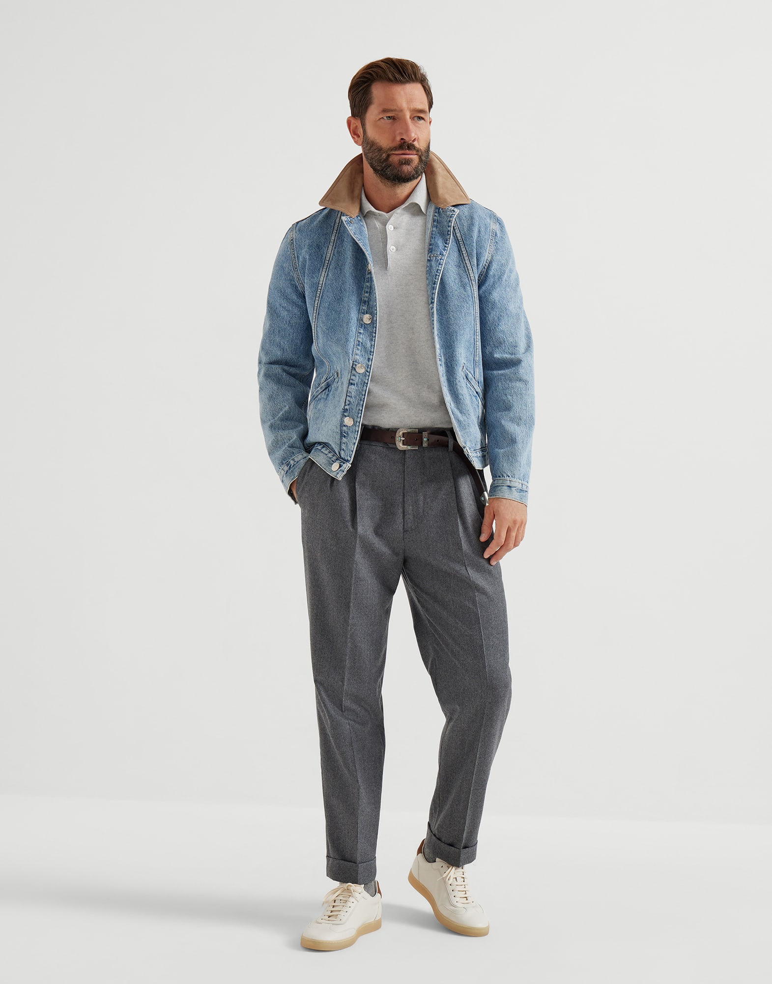 马球款针织衫 - 全身视角 - 正面观看 - 全屏观看