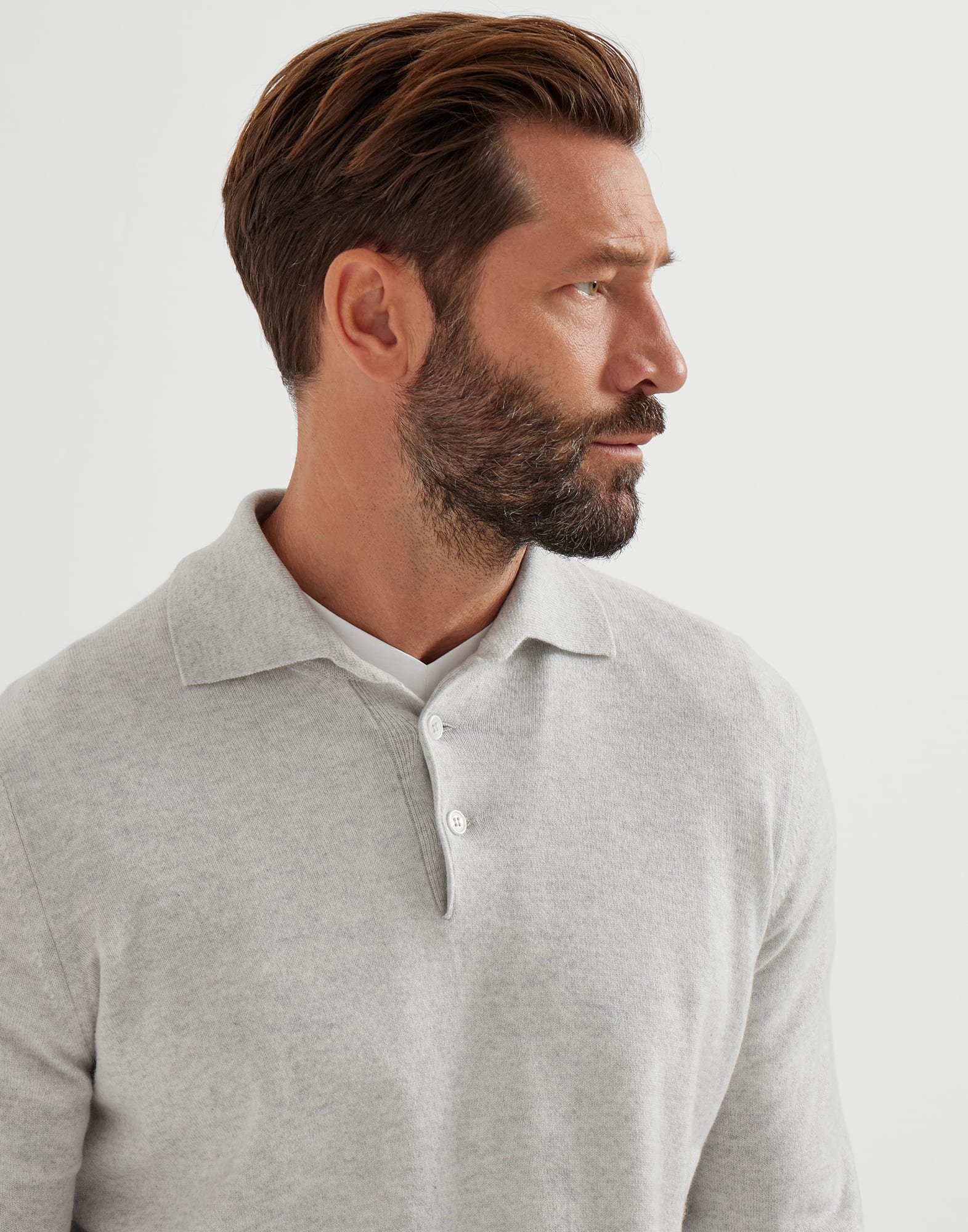 马球款针织衫 - 细节视角 - 正面观看 - 全屏观看