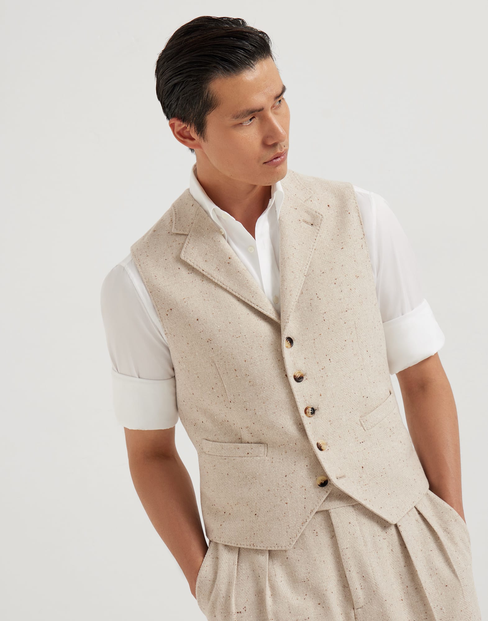 Diagonal waistcoat Buff Man - Brunello Cucinelli