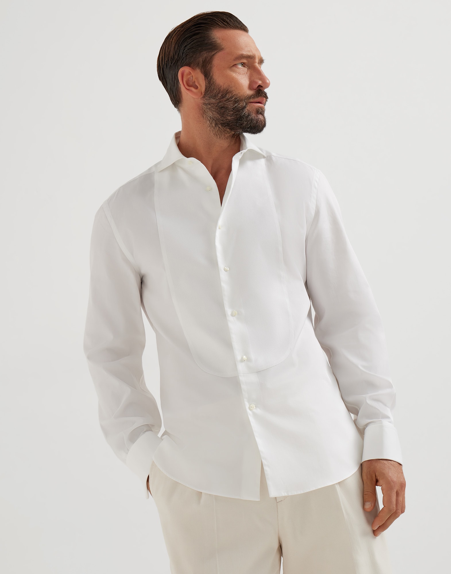 Camicia Da Cerimonia In Piquet Con Pettorina Plissè - Regular Con Riprese - Camiceria Mazzarelli - Foto 7