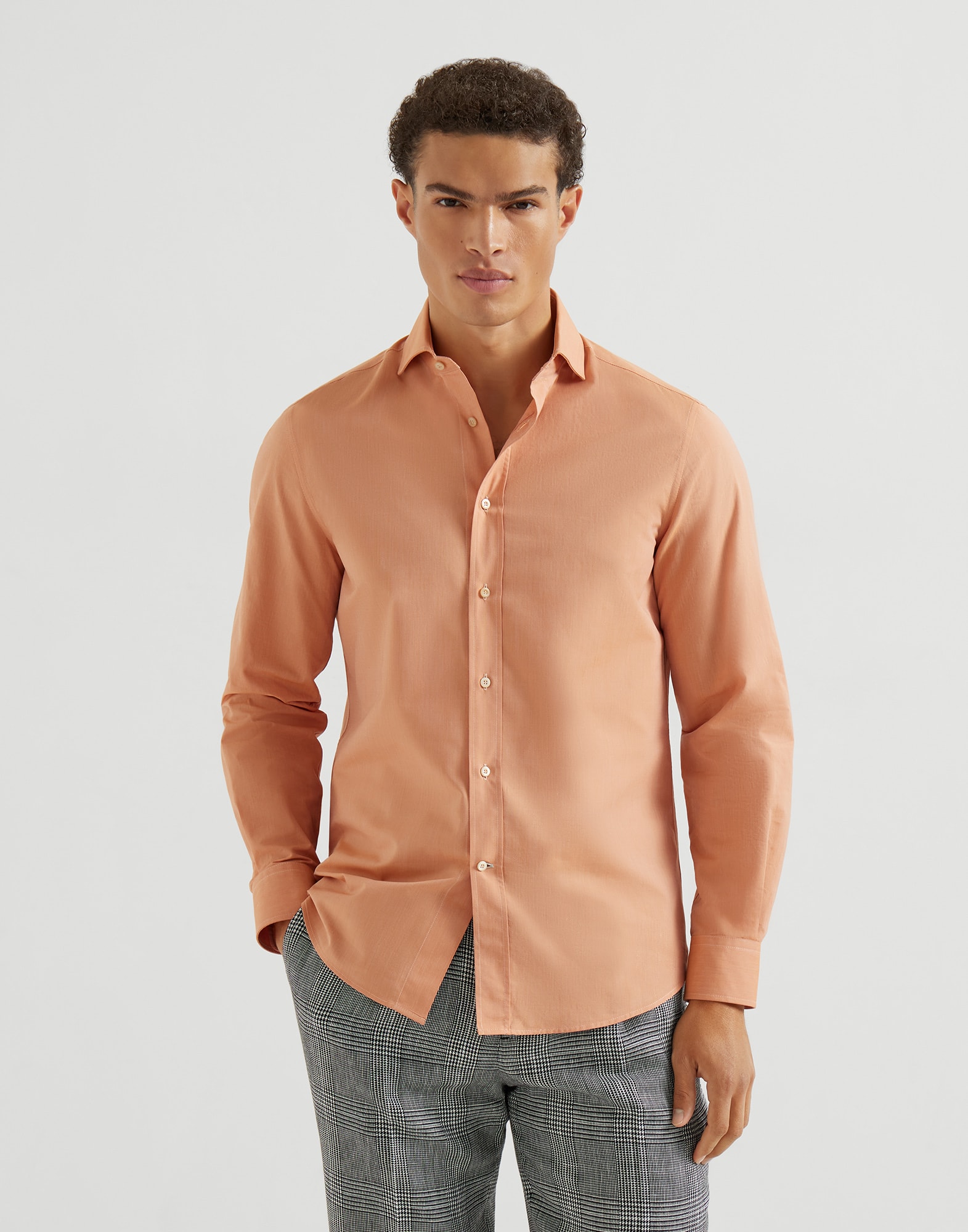 Poplin shirt Apricot Man - Brunello Cucinelli