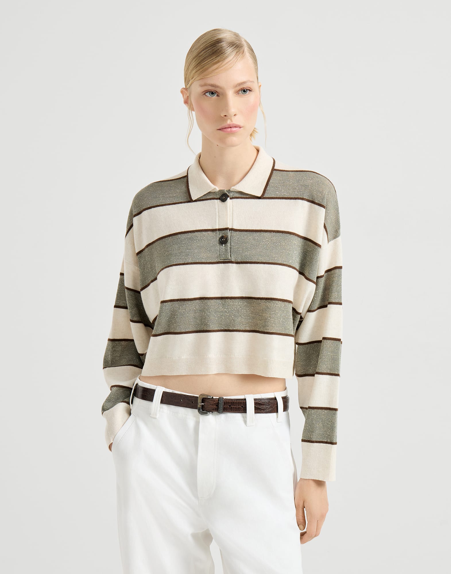 Polo-Style Sweater - Front view - View Full Screen