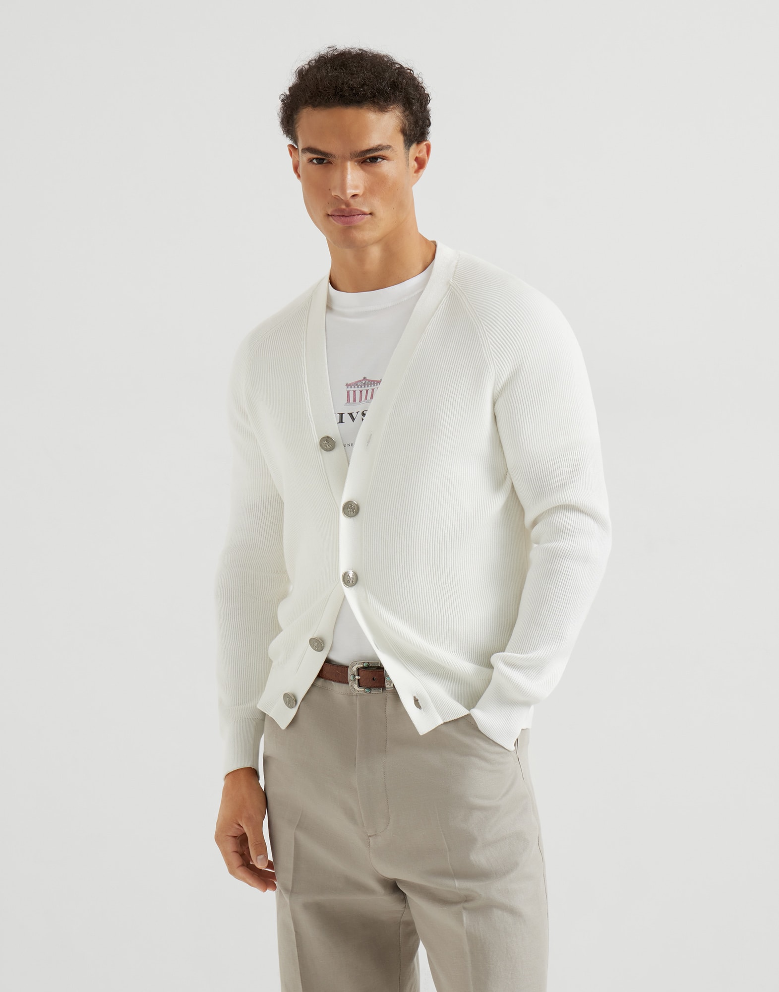 Button-front Cardigan - Front view - View Full Screen