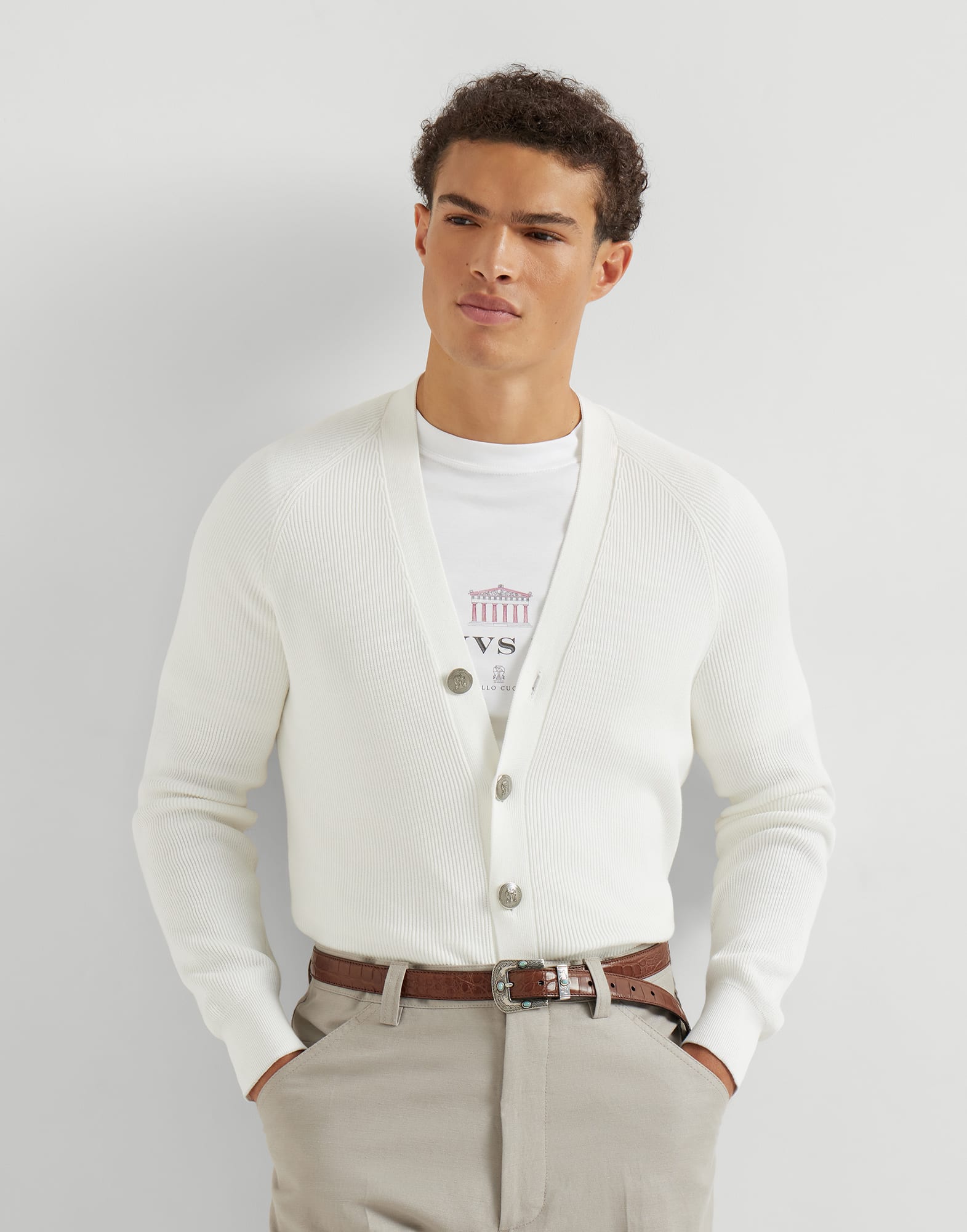 Button-front Cardigan - Editorial view - View Full Screen