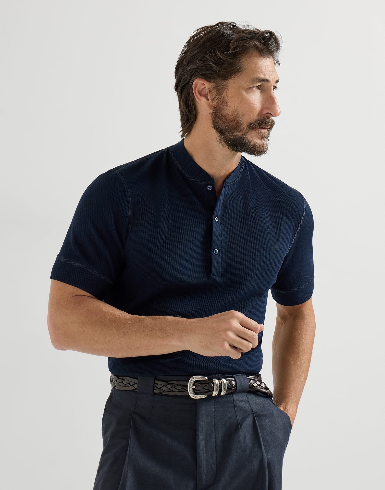 Cotton jersey T-shirt Cobalt Man - Brunello Cucinelli