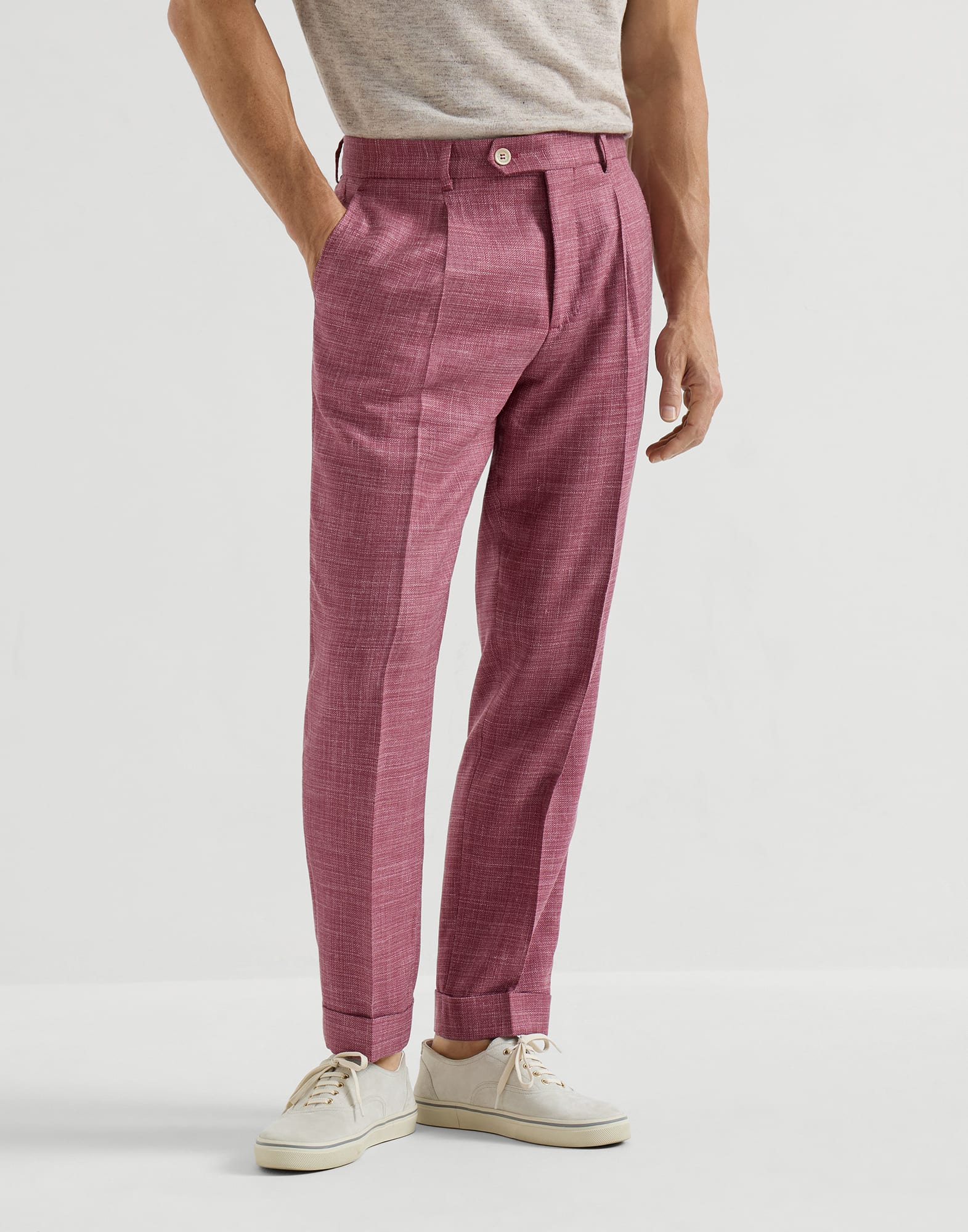 Pantalon en hopsack Corail Homme - Brunello Cucinelli