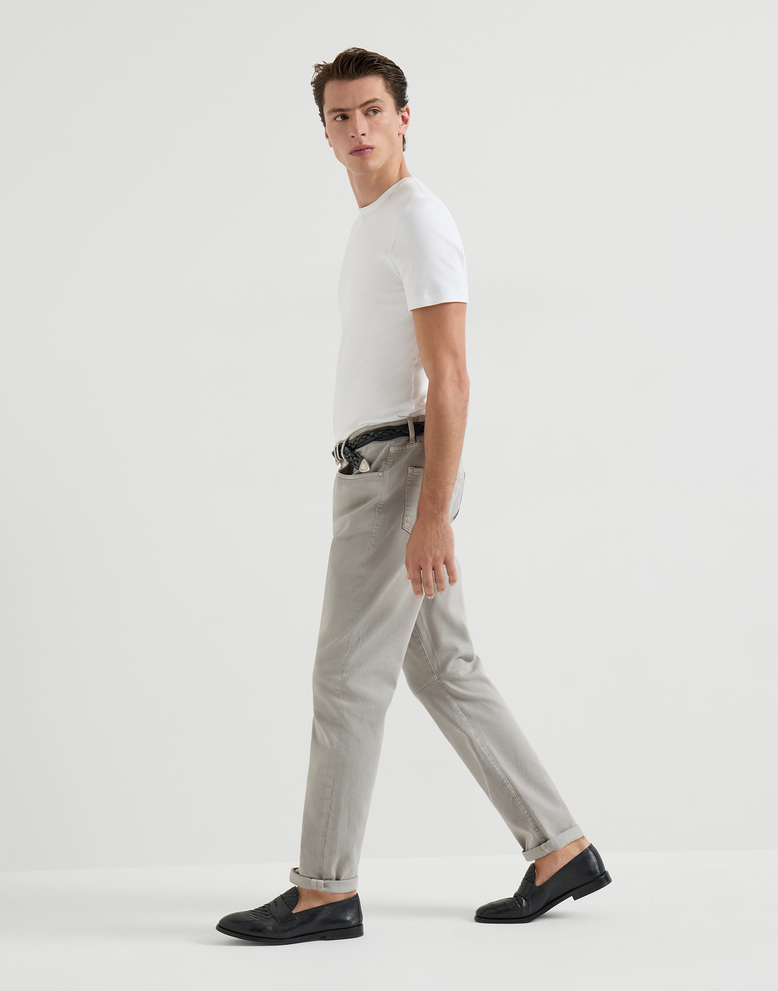 Denim Five-Pocket Trousers - Editorial view - View Full Screen