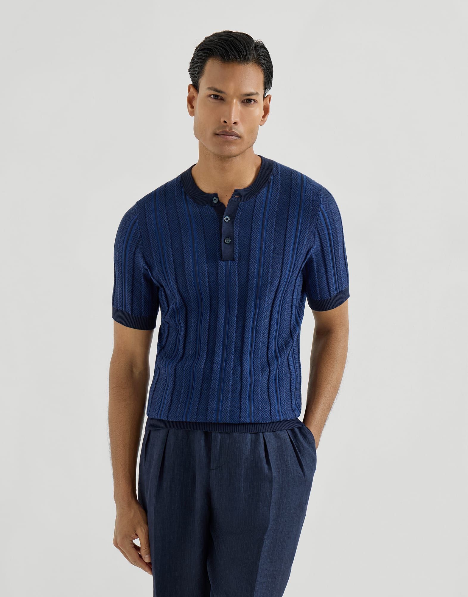 Polo-Style Sweater - Front view - View Full Screen