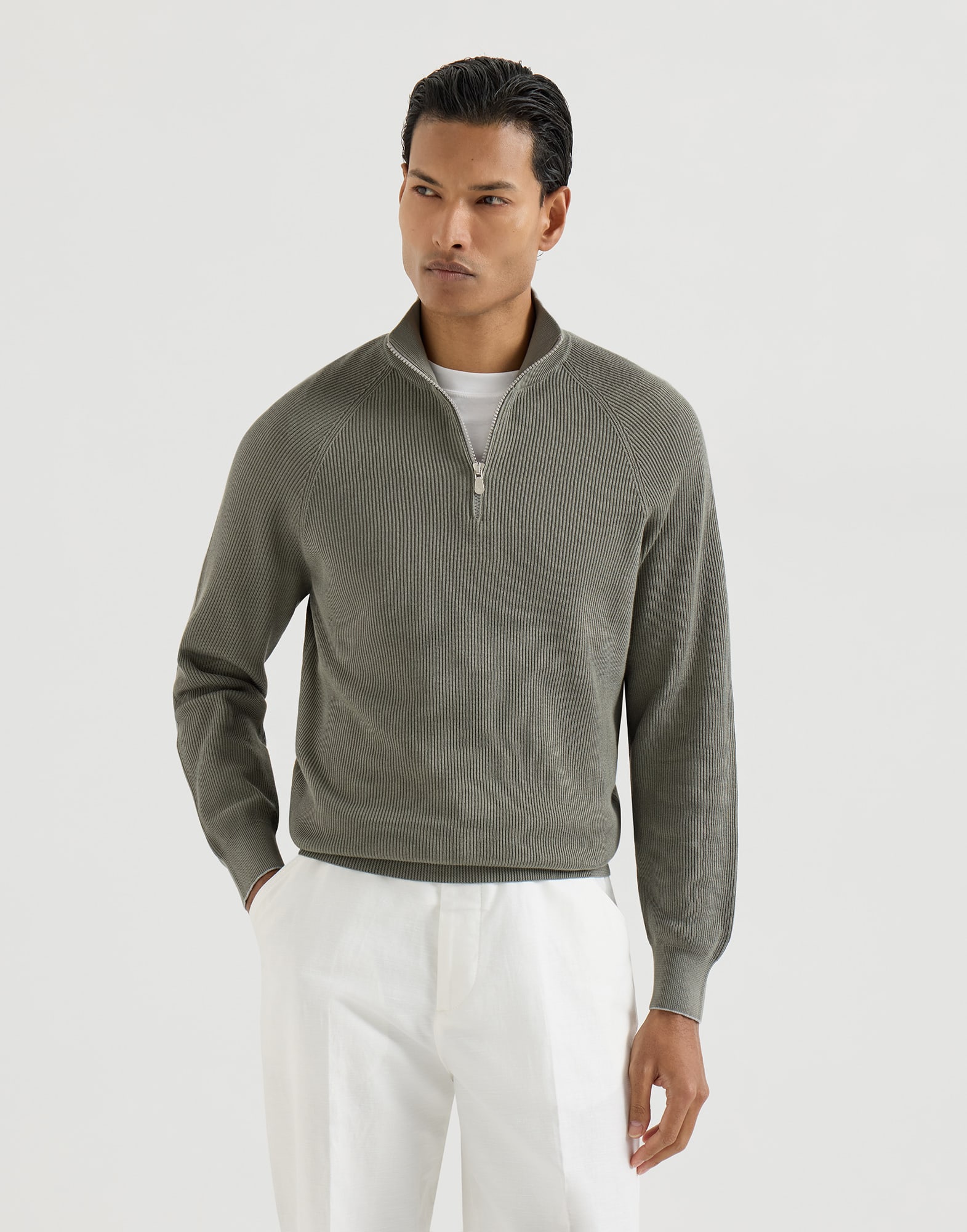 Zip Neck Sweater - Front view - View Full Screen