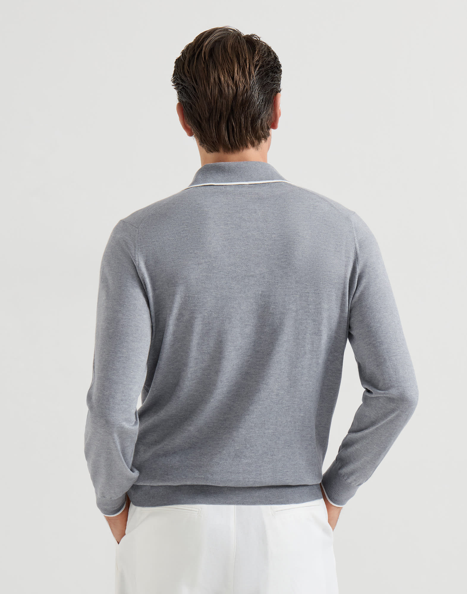 Polo-Style Sweater - Back view - View Full Screen