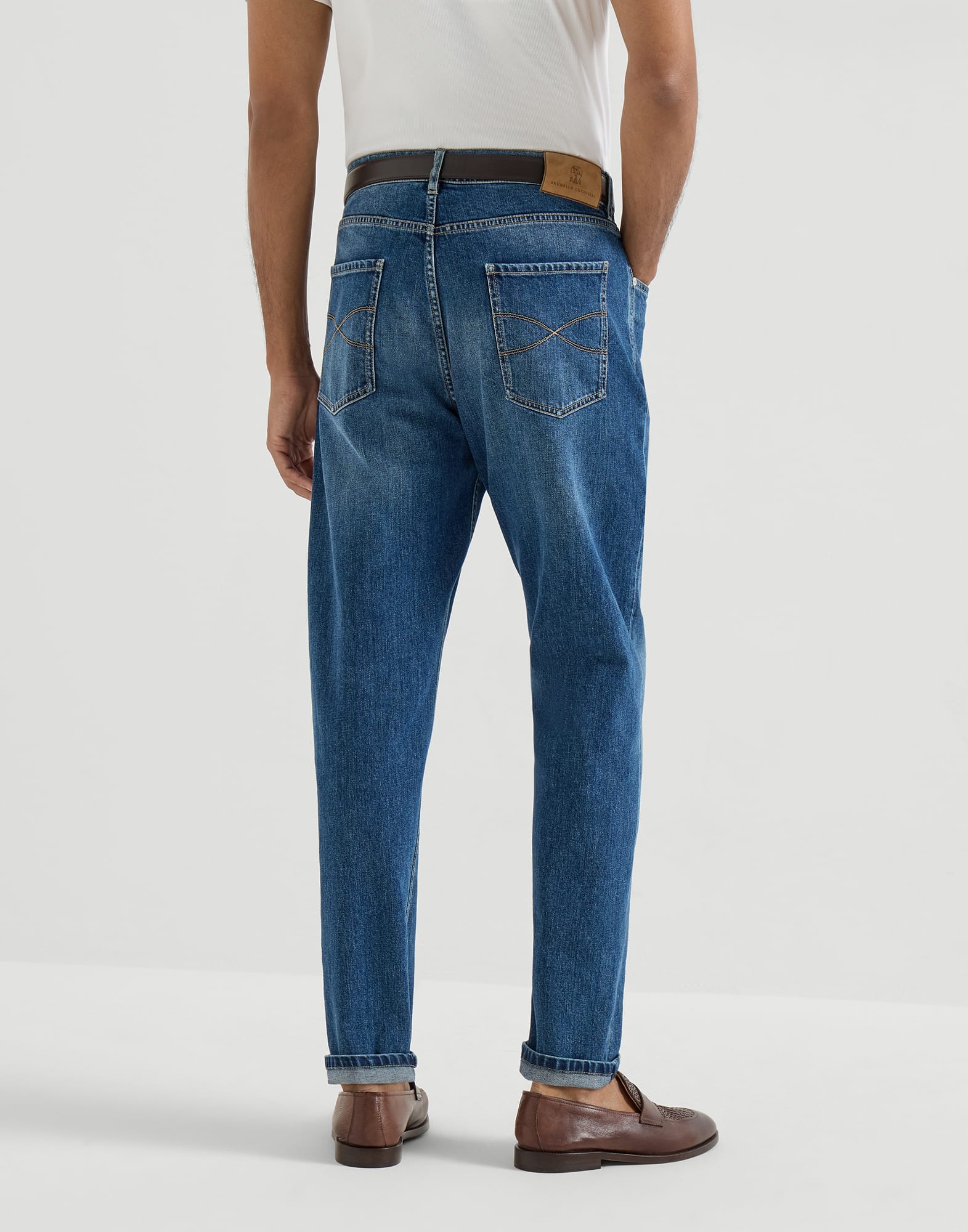 Denim Five-Pocket Trousers - Back view - View Full Screen
