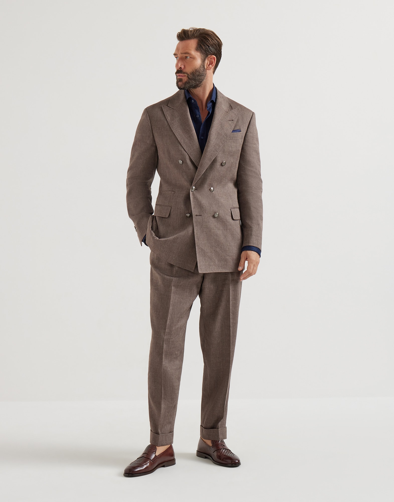 Chevron suit Hazelnut Man - Brunello Cucinelli