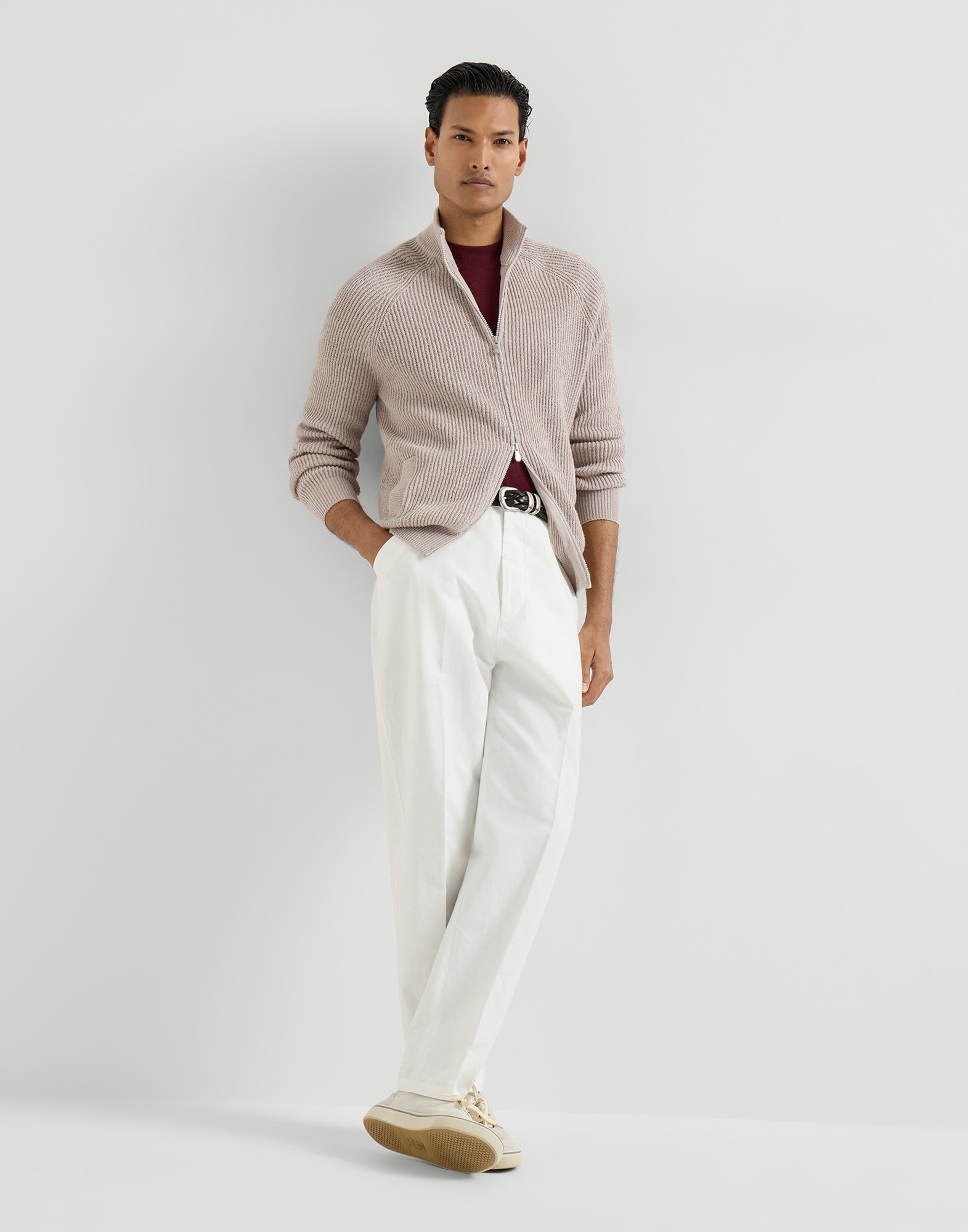 Zip-front Cardigan - Full look - View Full Screen