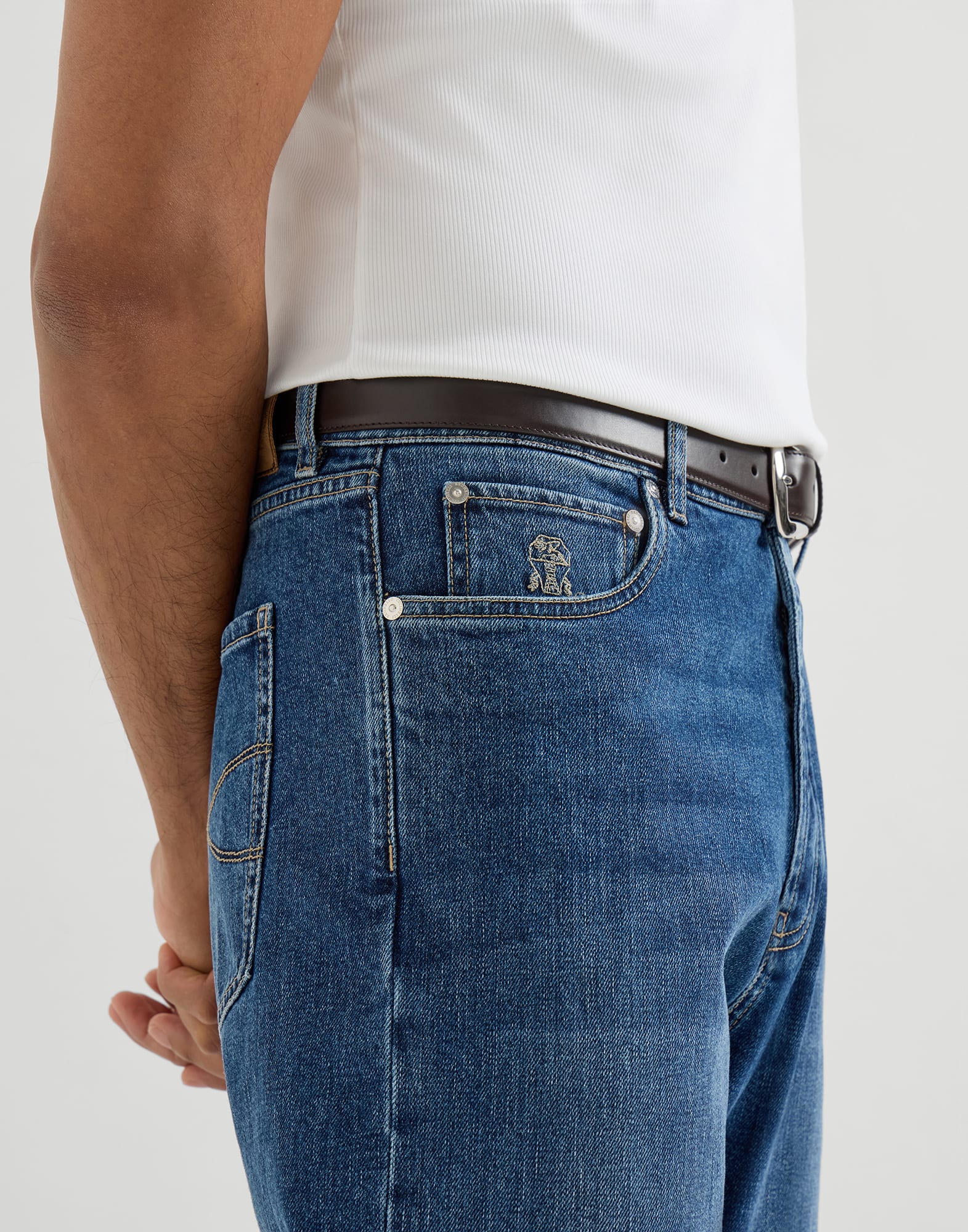 Denim Five-Pocket Trousers - Detail view - View Full Screen