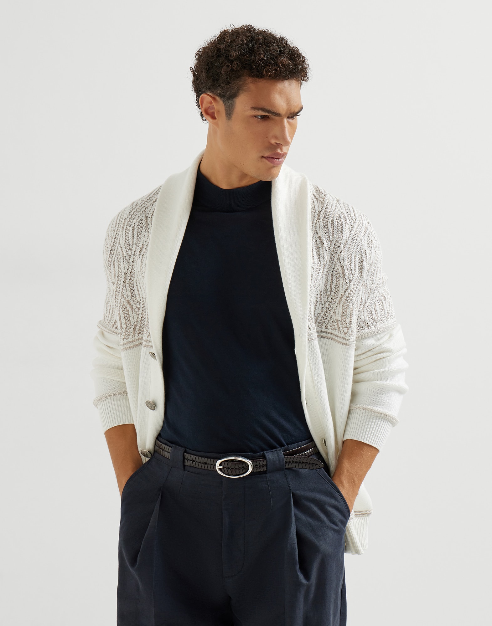 Button-front Cardigan - Editorial view - View Full Screen
