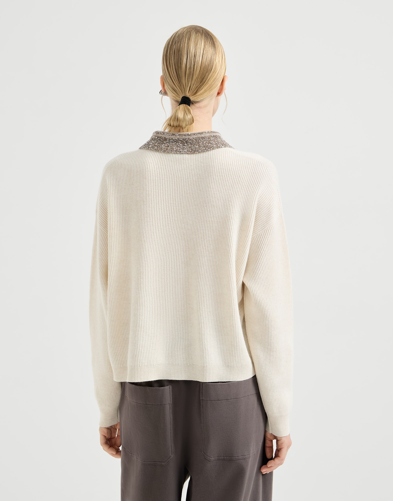 Polo-Style Sweater - Back view - View Full Screen