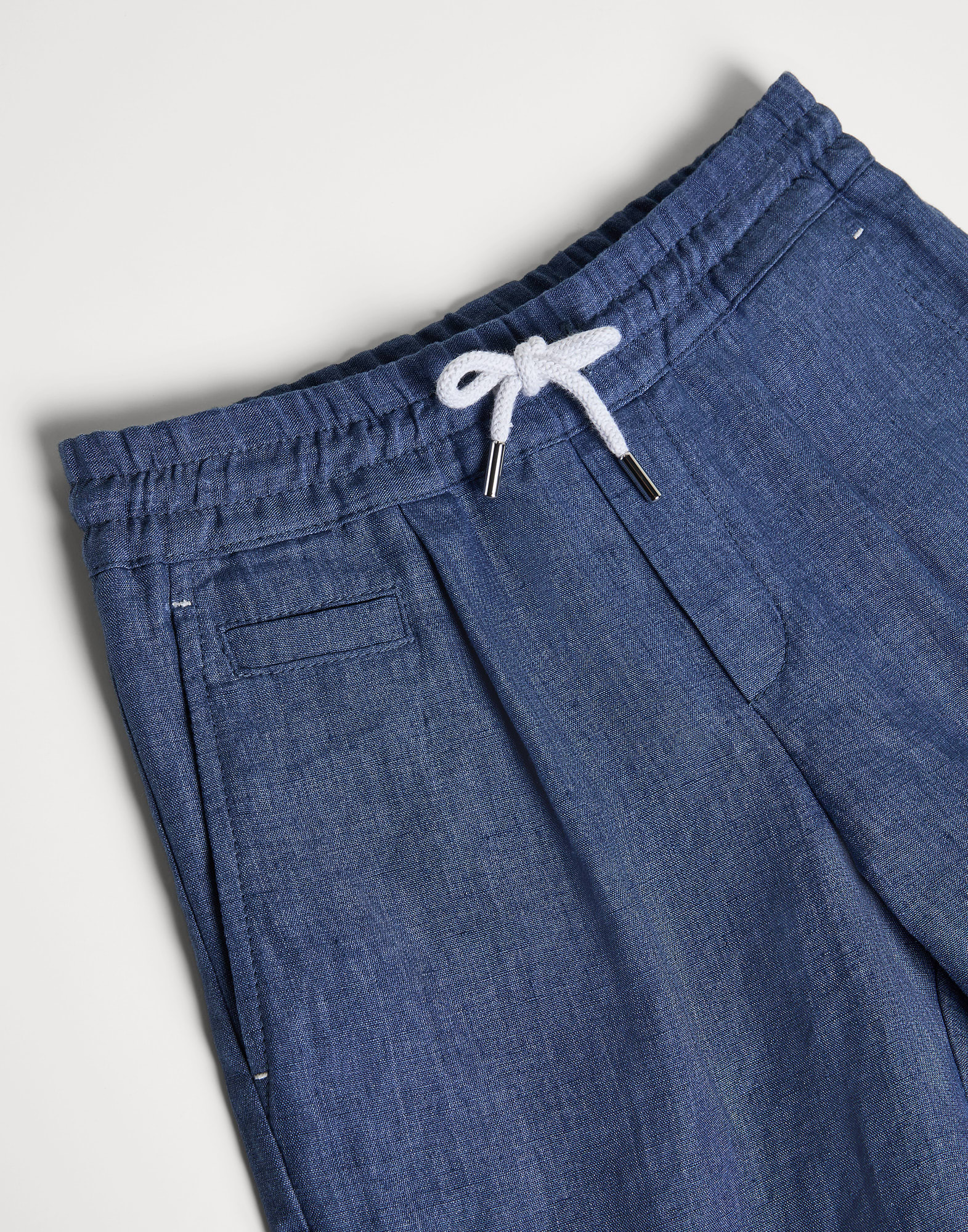 ボーイズ 向け デニムブルー ウォッシュドリネン バミューダパンツ