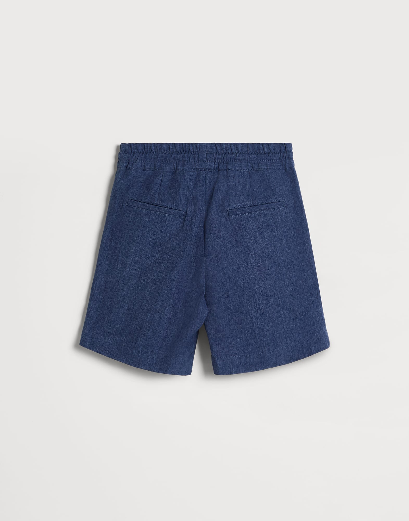 ボーイズ 向け デニムブルー ウォッシュドリネン バミューダパンツ