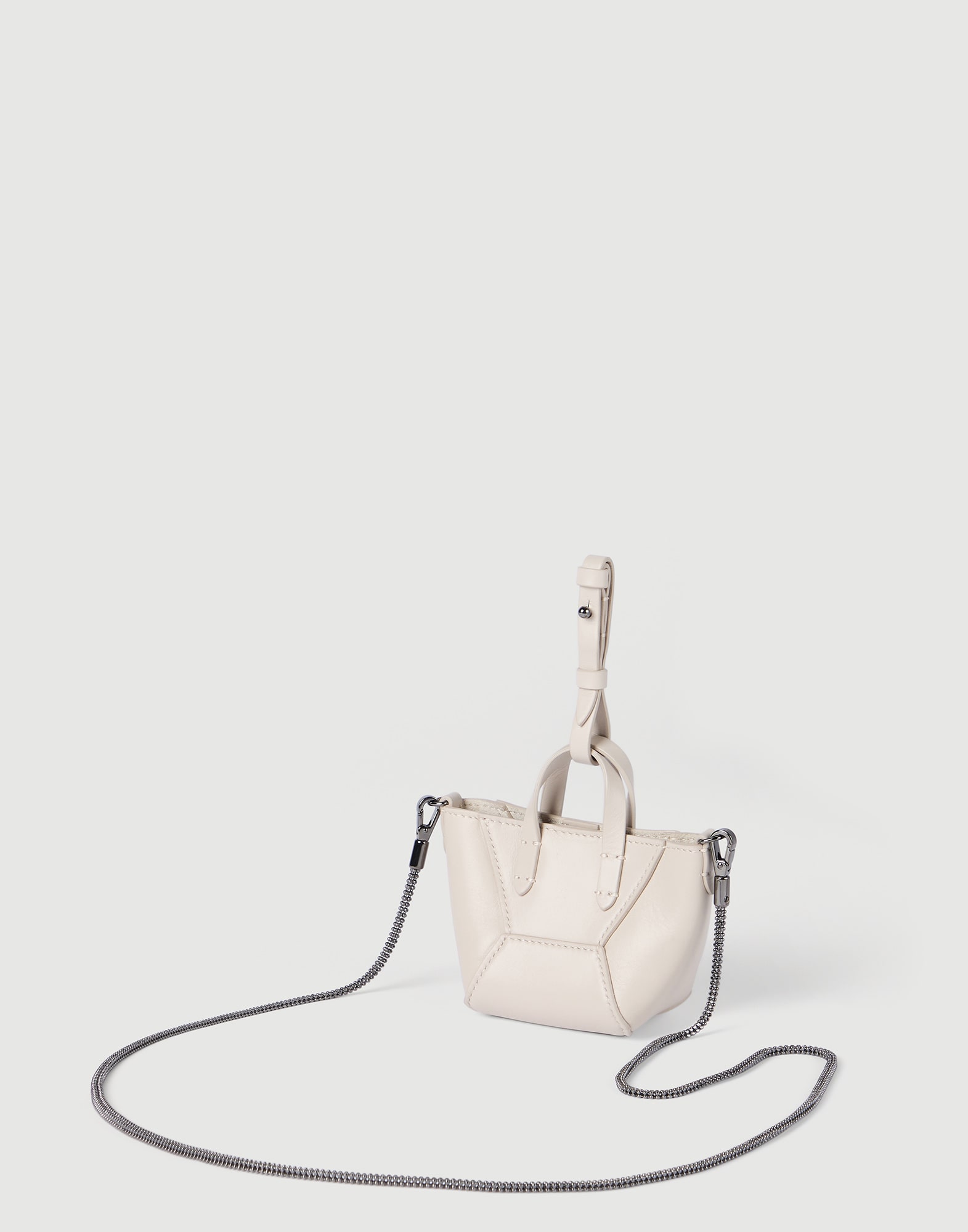 Sac BC Duo micro en cuir de veau pour Femme en Ivoire | Brunello Cucinelli