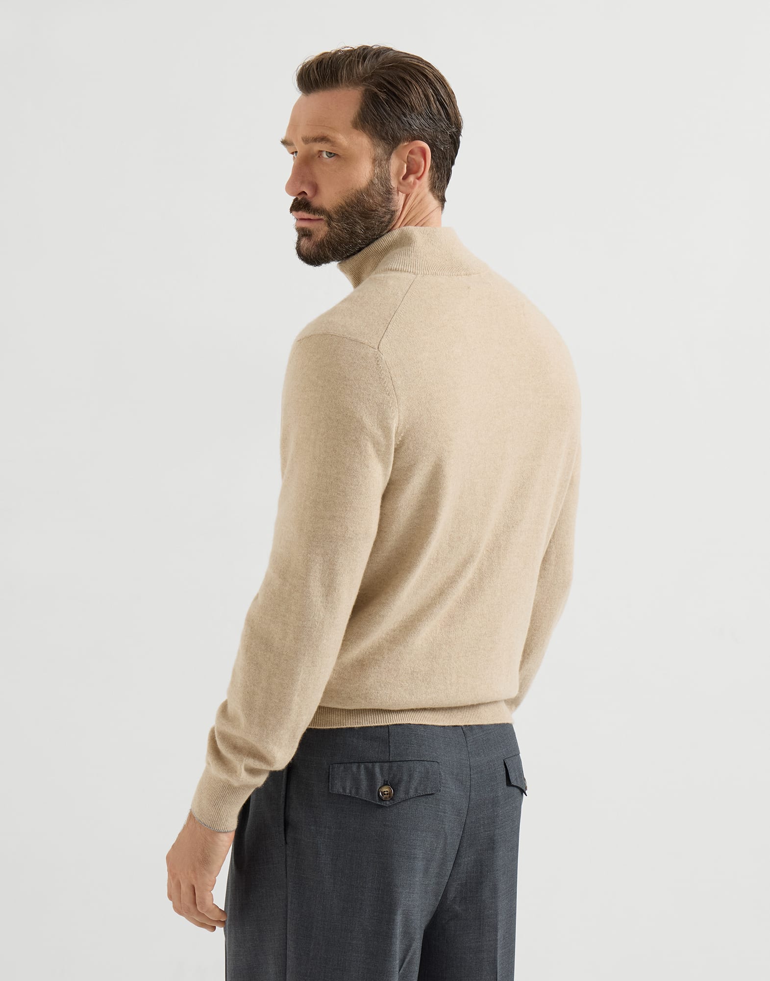 Zip Neck Sweater - Back view - View Full Screen