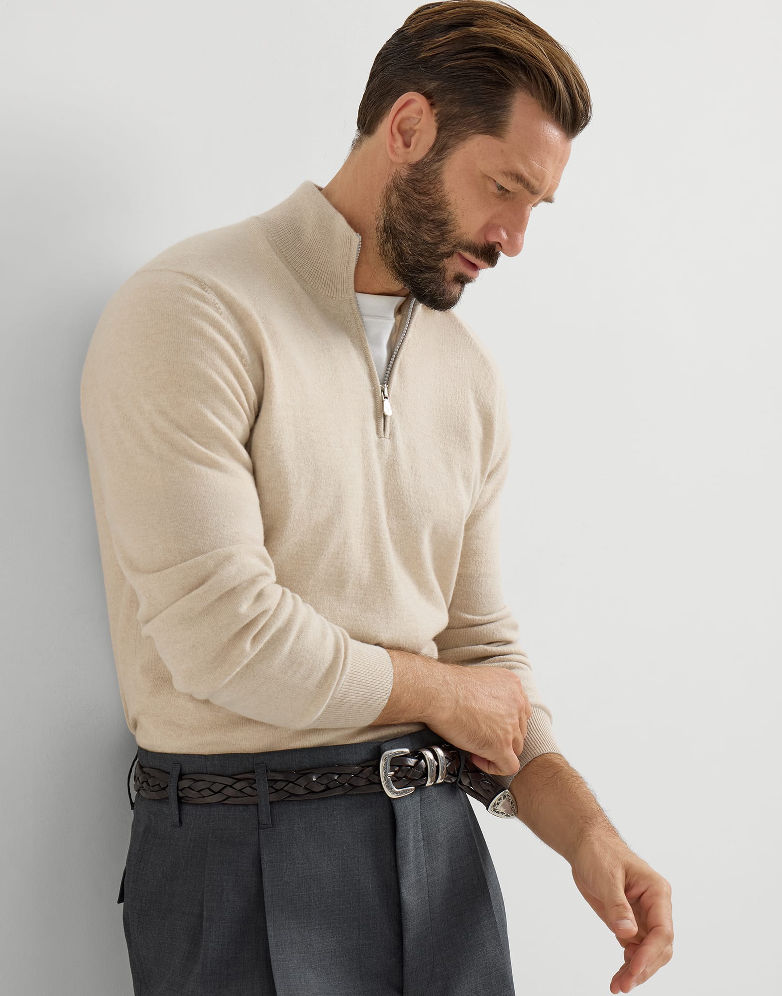 Zip Neck Sweater - Editorial view - View Full Screen