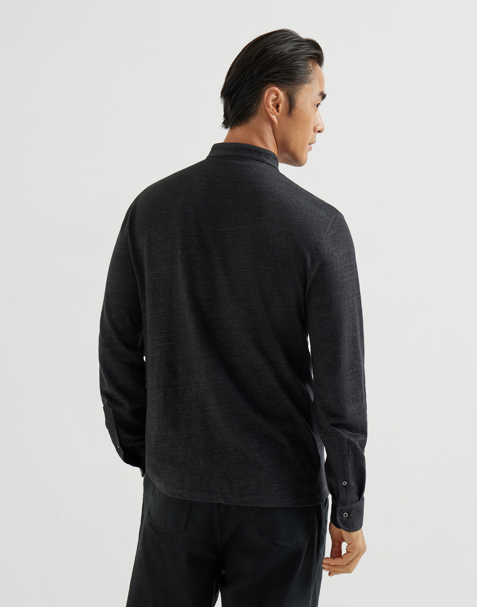 メンズ 向け アントラサイト ジャージーシャツ | Brunello Cucinelli