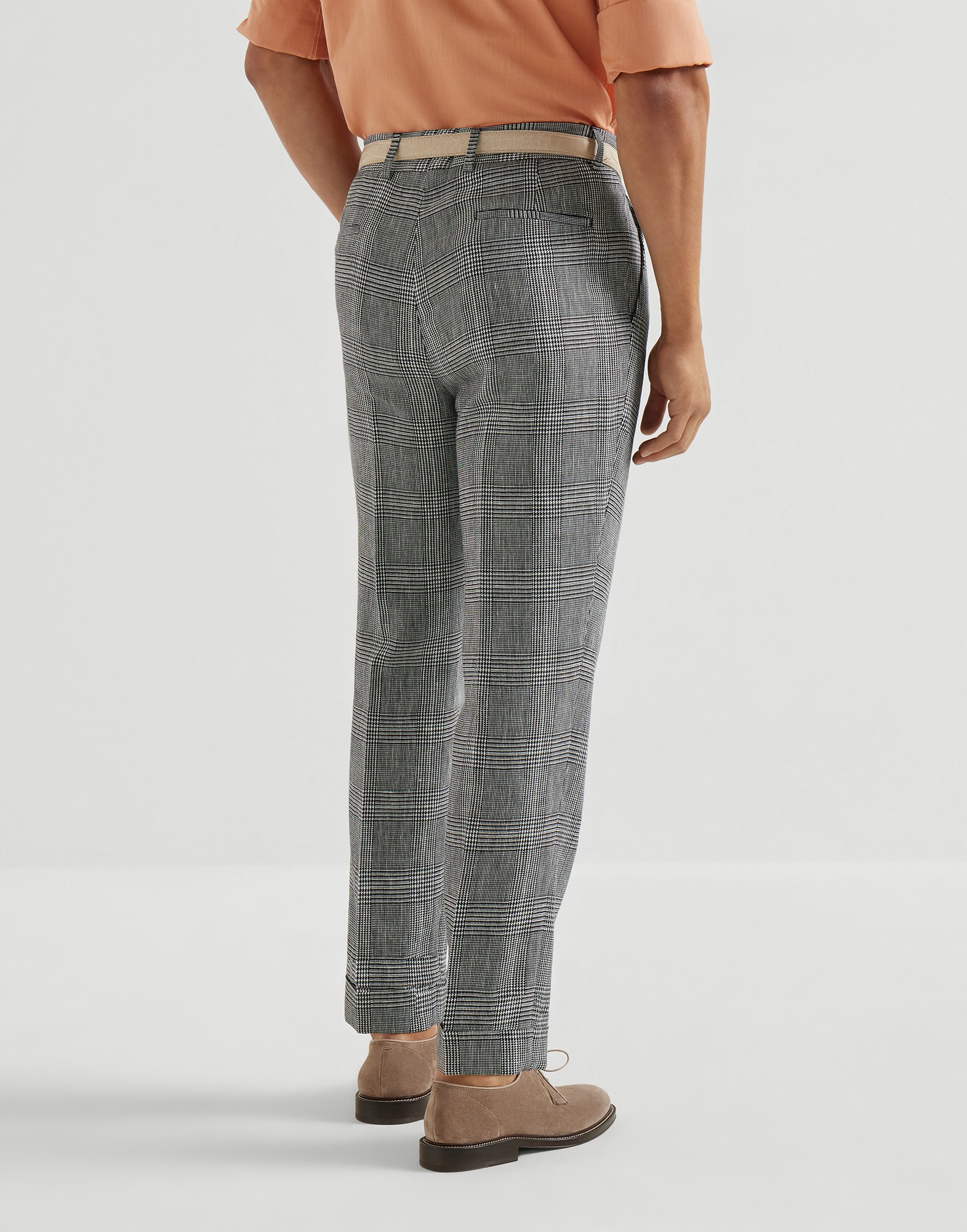 Pantalon Prince De Galles Pour Homme En Noir Brunello Cucinelli pantalon-prince-de-galles-pour-homme-en-noir-brunello-cucinelli