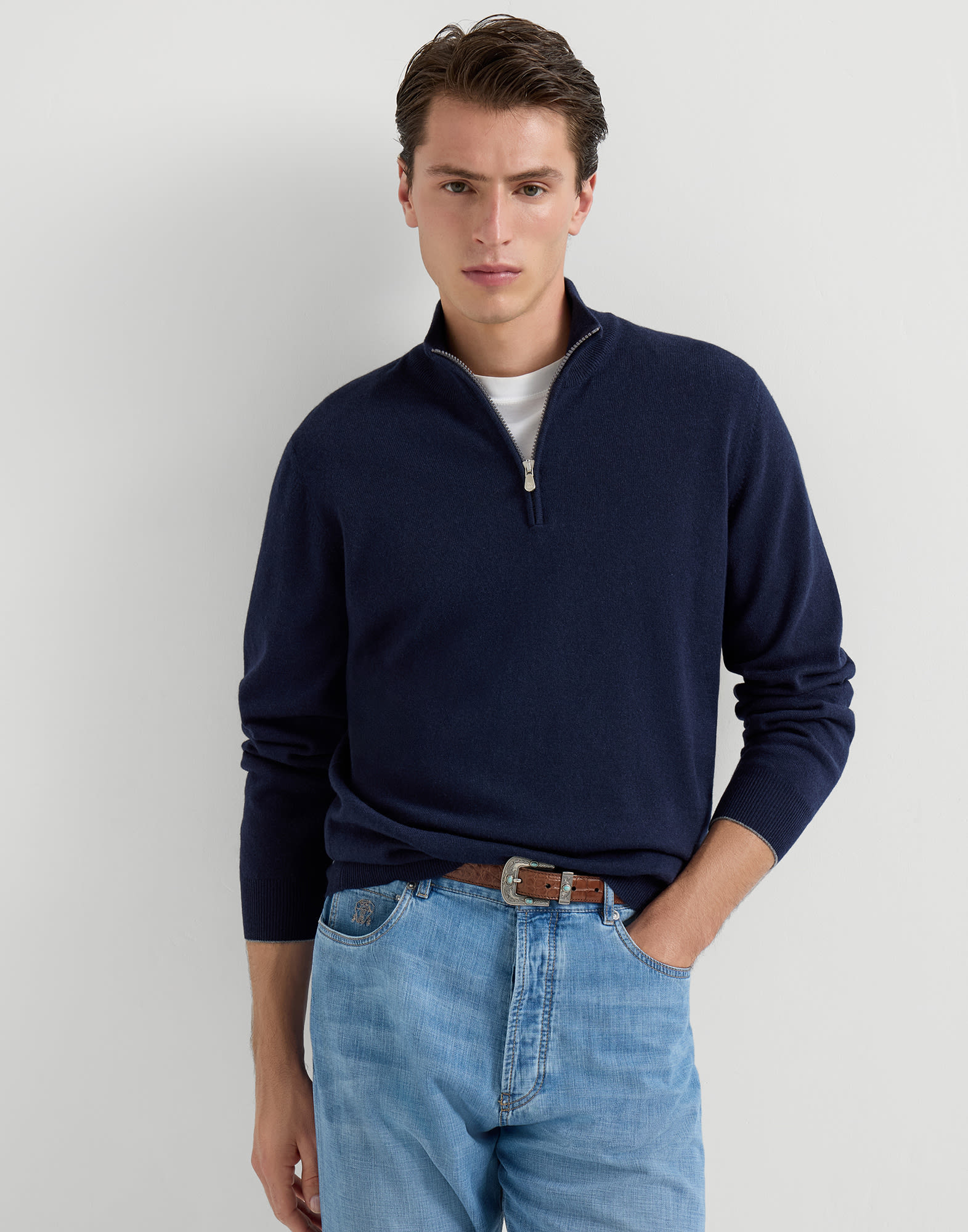 Zip Neck Sweater - Editorial view - View Full Screen