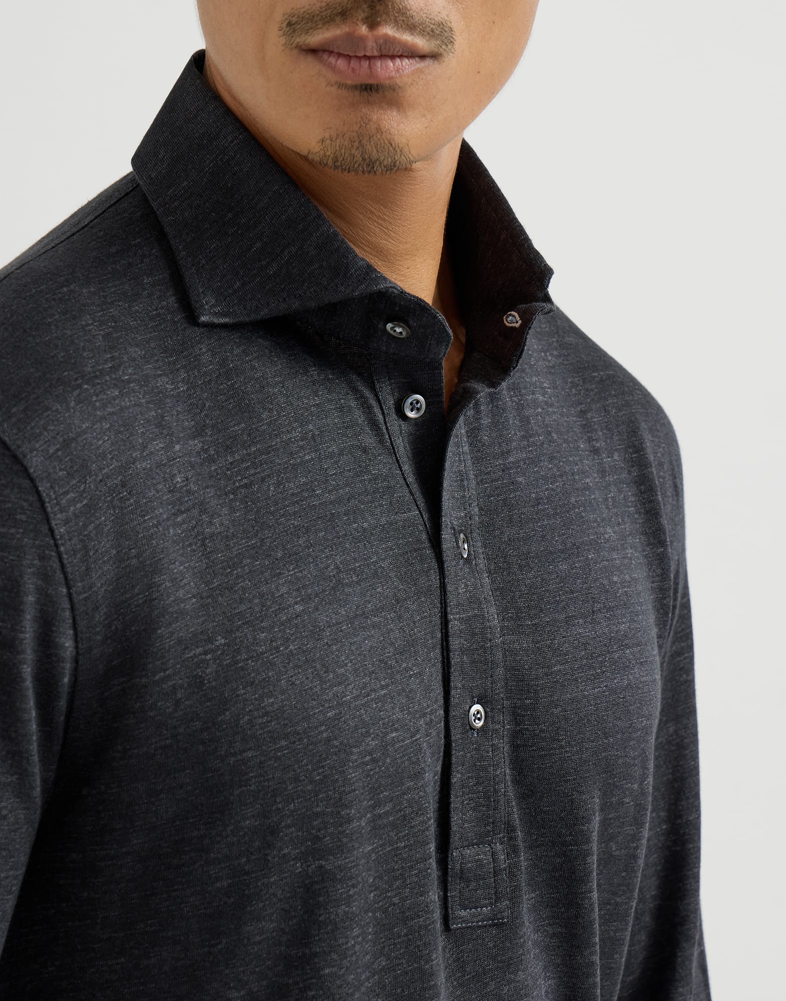 Jersey polo shirt for Man in Coral | Brunello Cucinelli