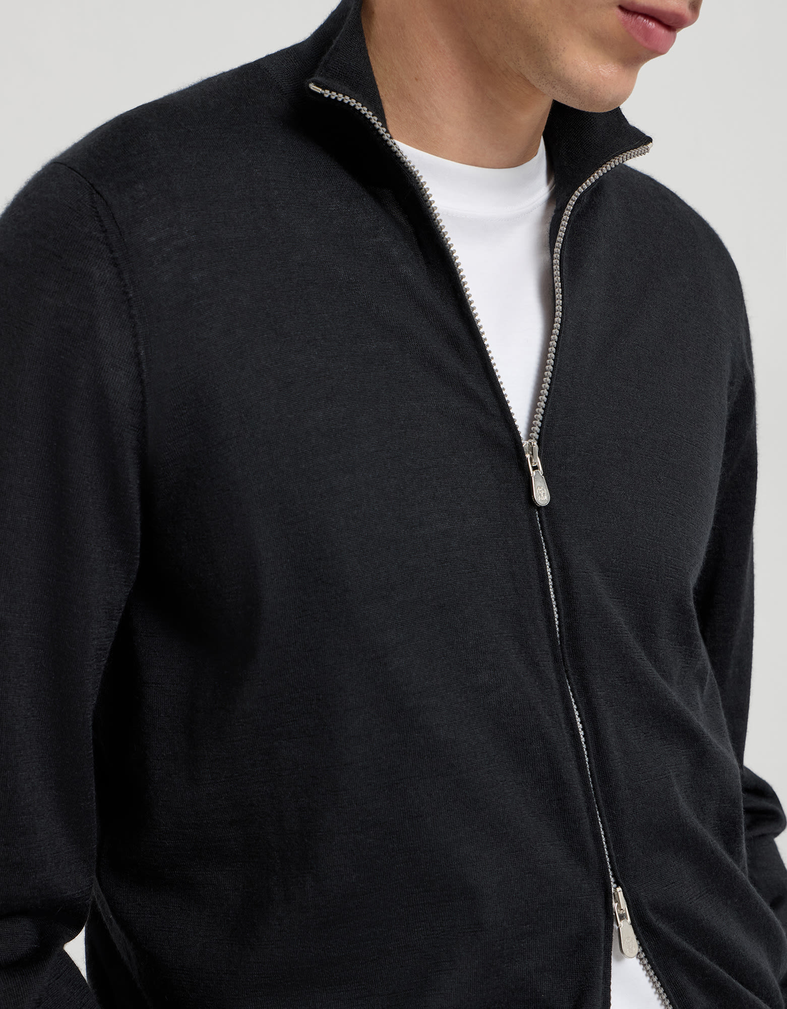 Zip-front Cardigan - Detail view - View Full Screen