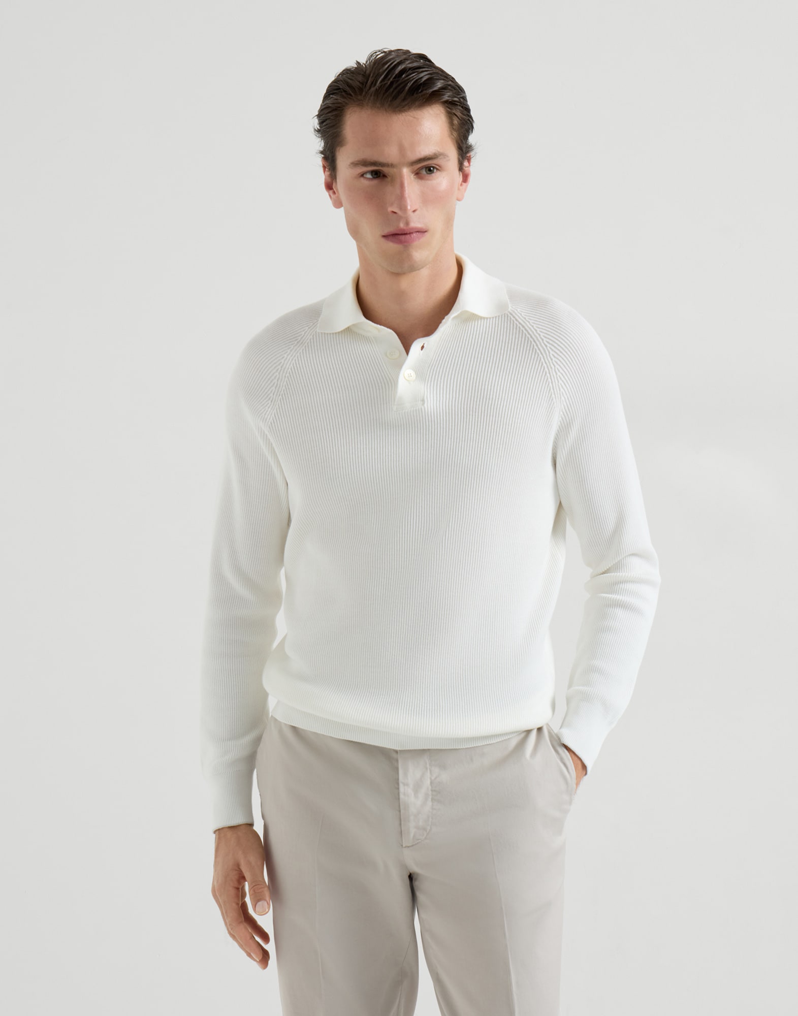 Polo-Style Sweater - Front view - View Full Screen