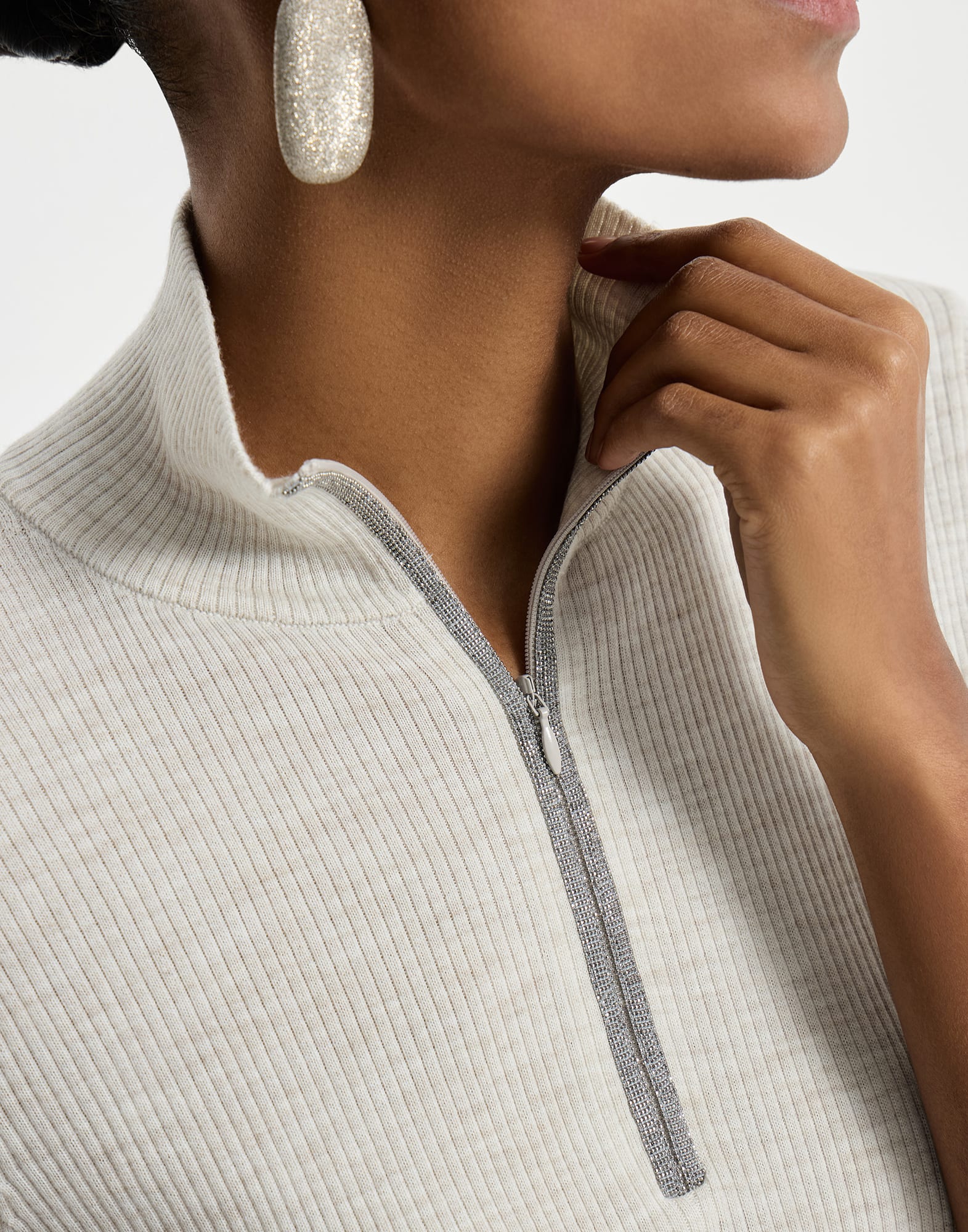 Zip Neck Sweater - Detail view - View Full Screen