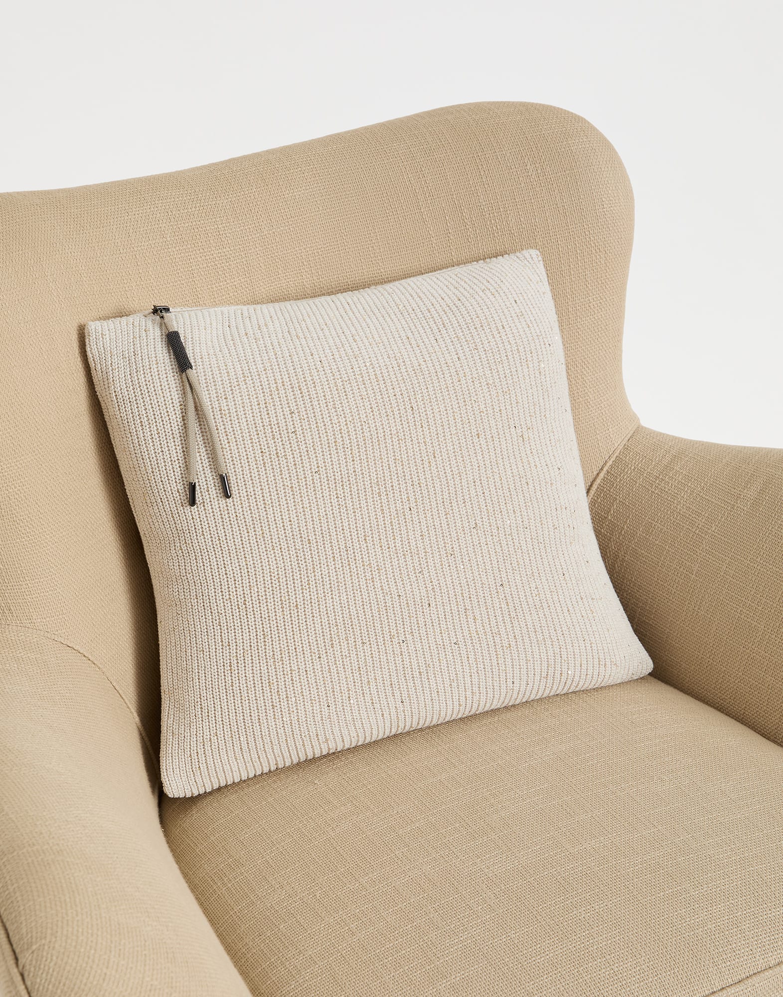 【タグあり】ブルネロクチネリ　クッション ガンメタルグレー ニットクッション | ライフスタイル | Brunello