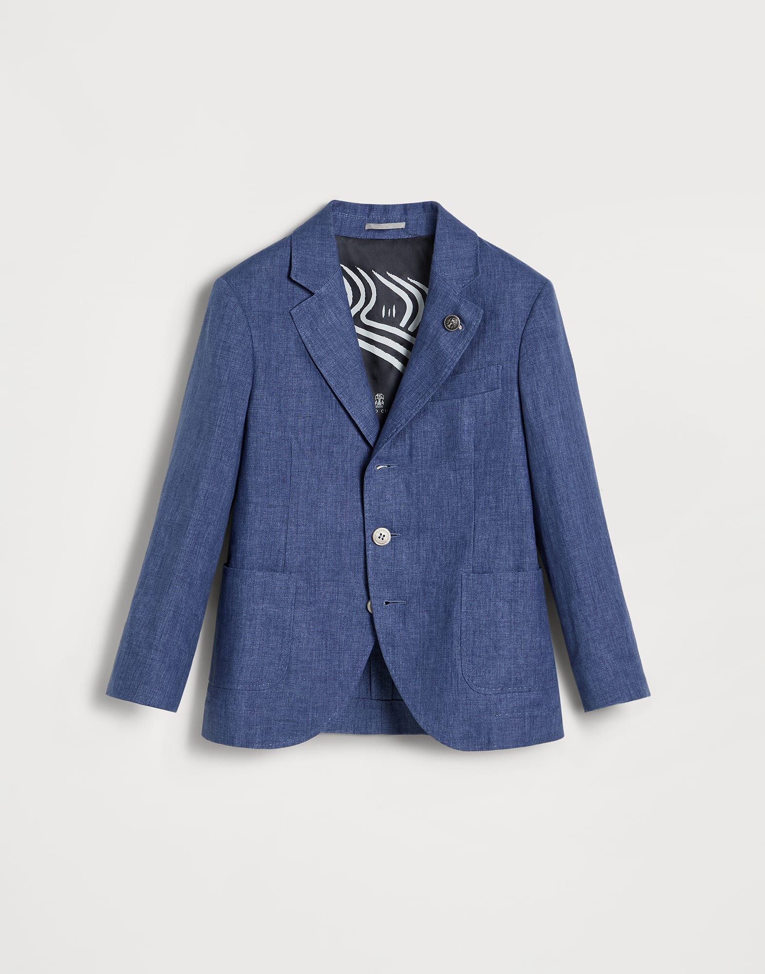 Veste en lin d&eacute;lav&eacute; Denim Gar&ccedil;on - Brunello Cucinelli