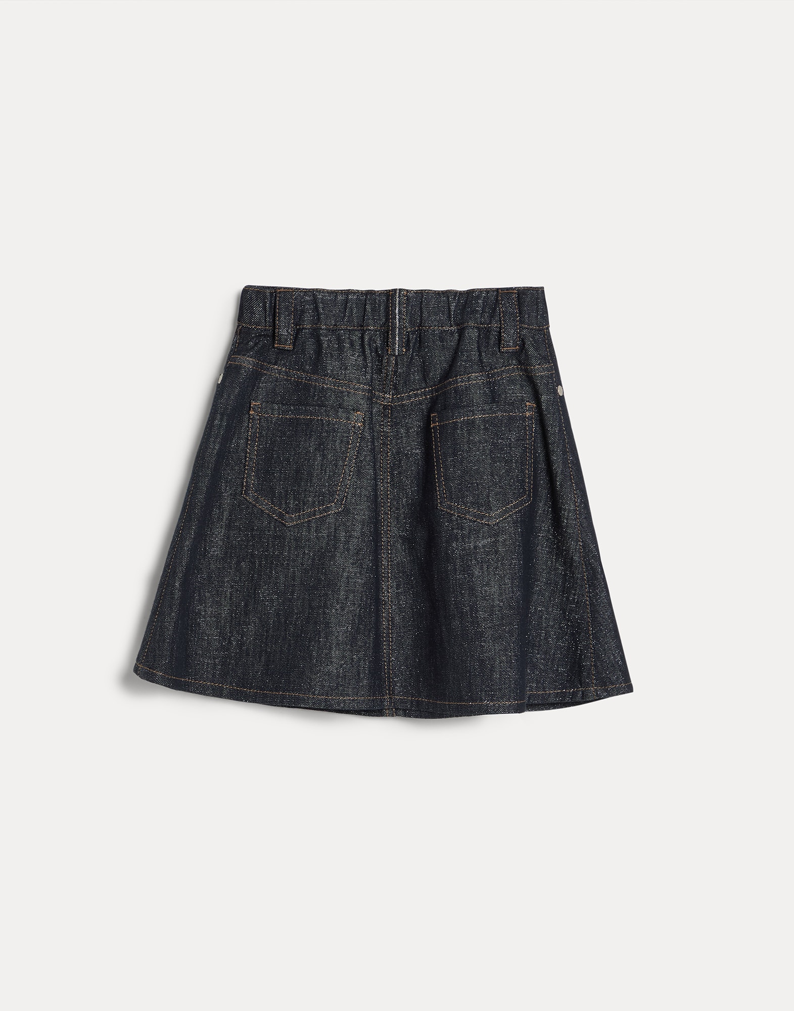 Denim Flared skirt with monili for Girls in Dark Denim | Brunello