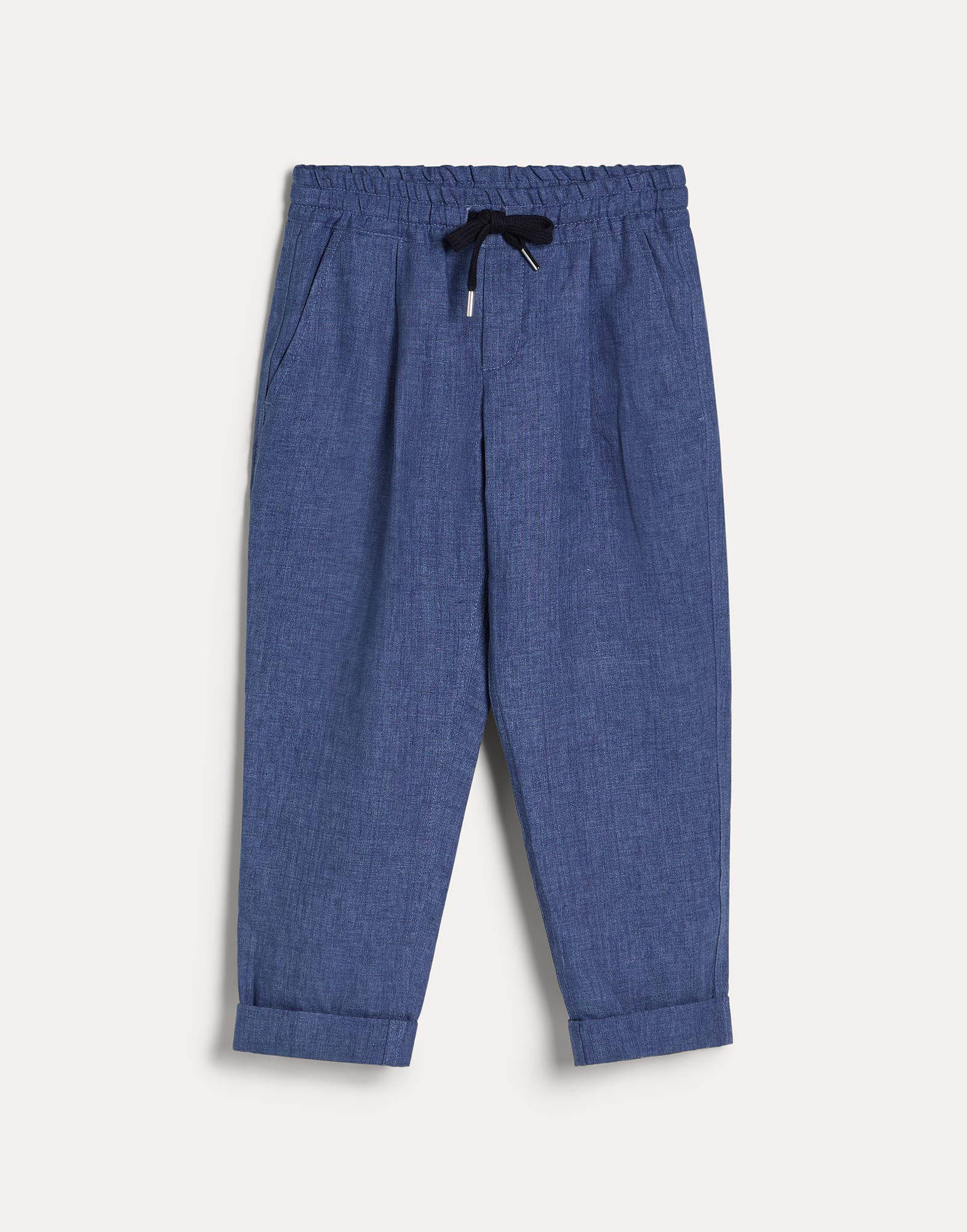 Trousers with drawstring and pleats Denim Boys - Brunello Cucinelli