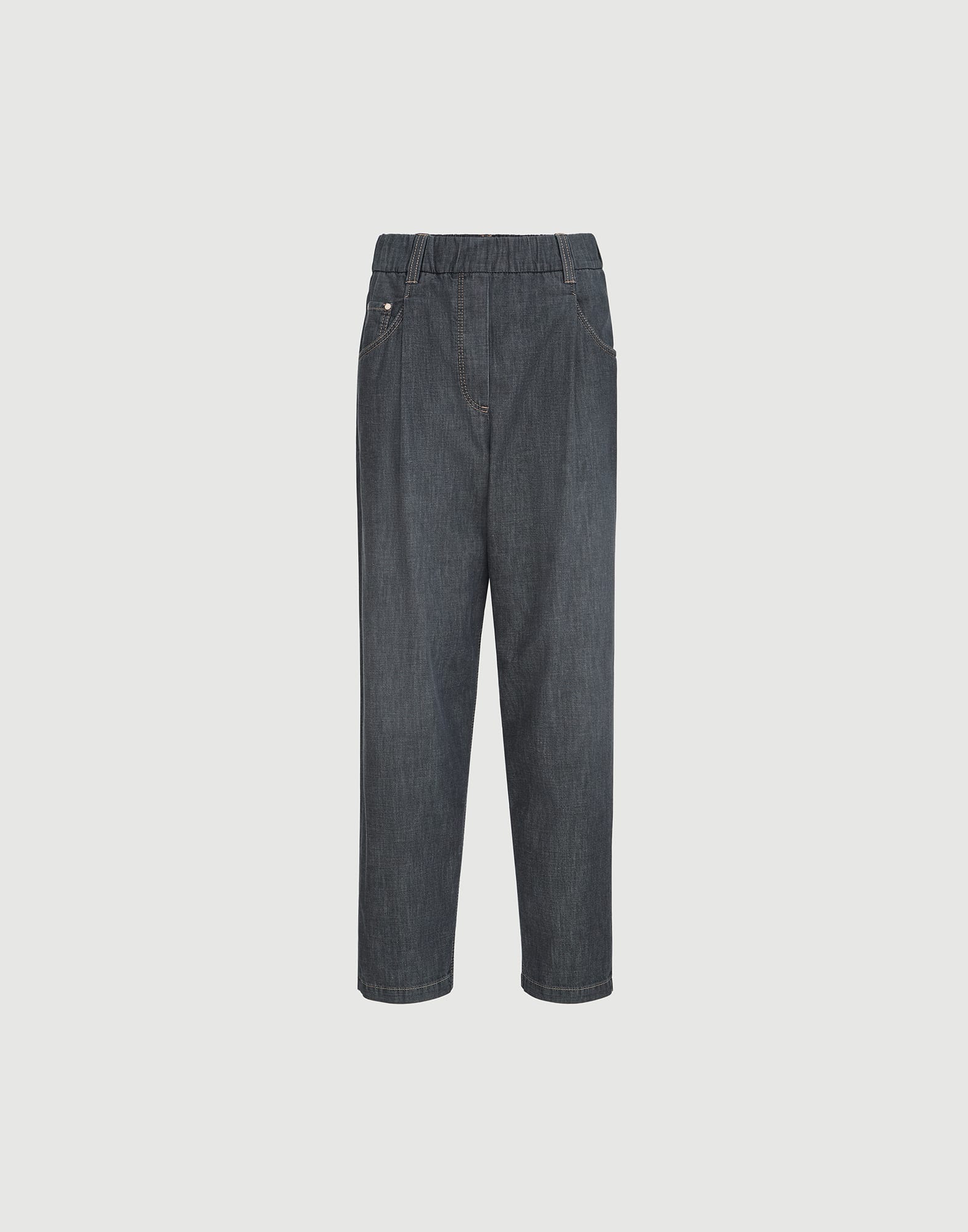 Five-pocket trousers for Woman in Dark Grey | Brunello Cucinelli