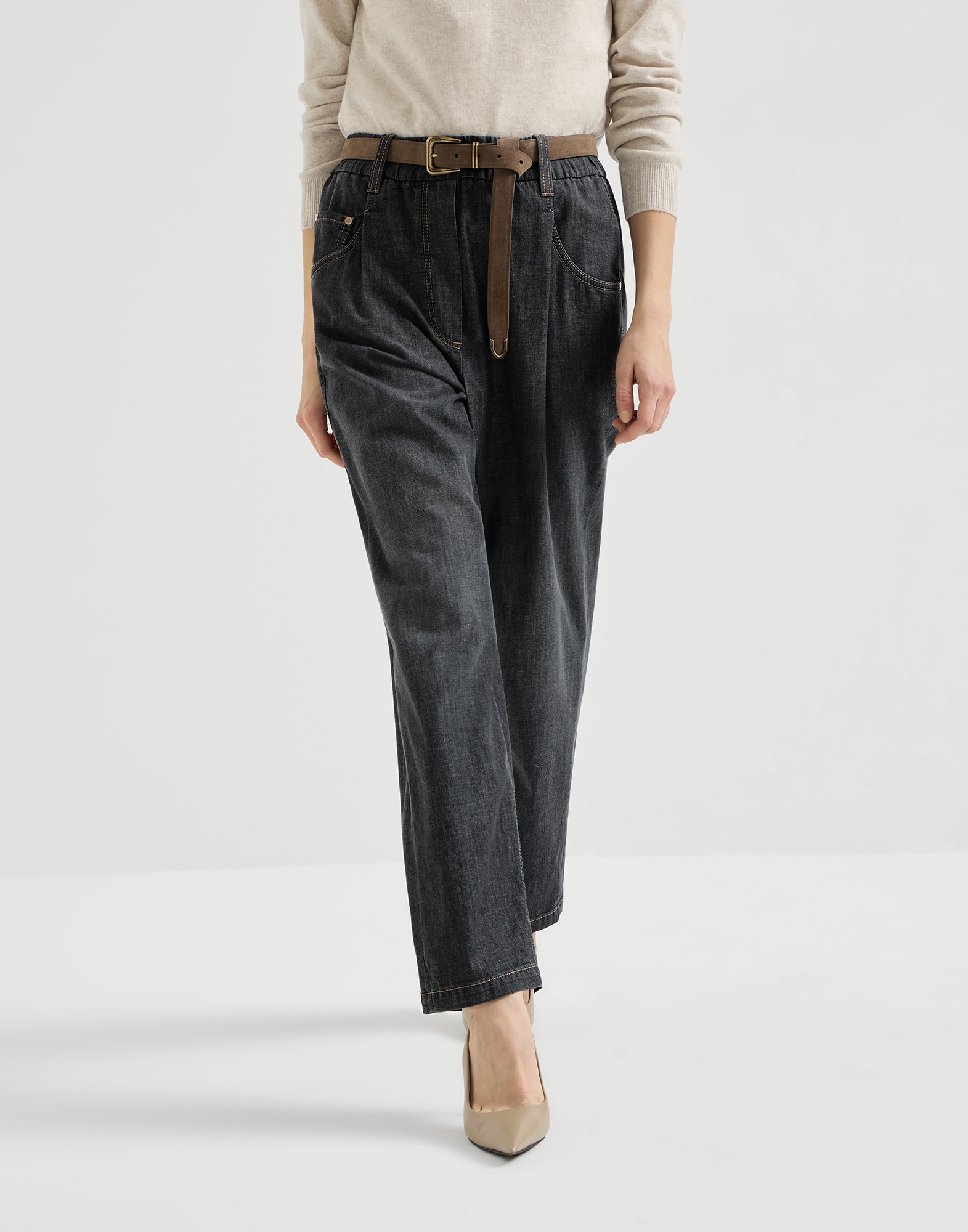 Five-pocket trousers Dark Grey Woman - Brunello Cucinelli