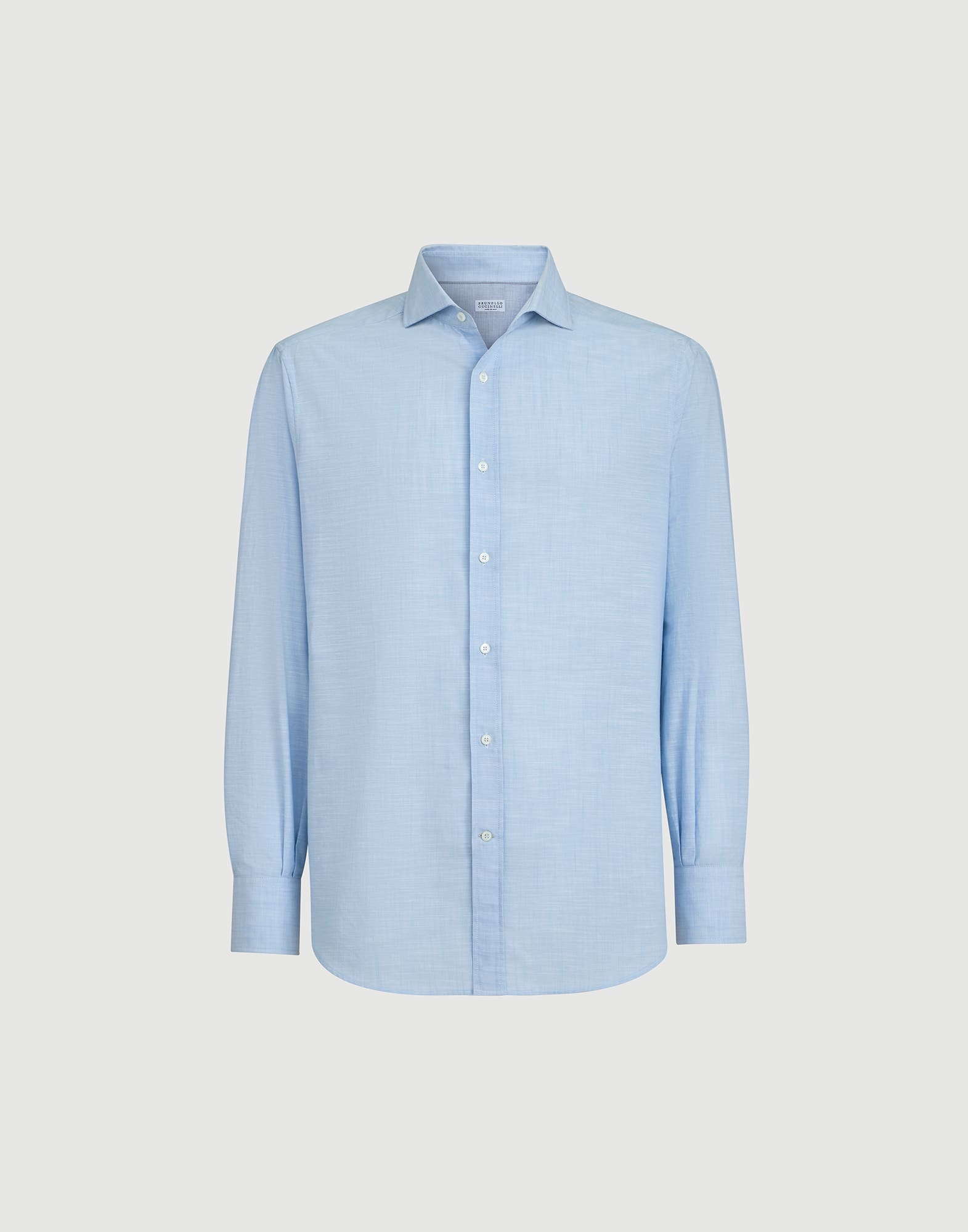 Oxford shirt for Man in Azure | Brunello Cucinelli