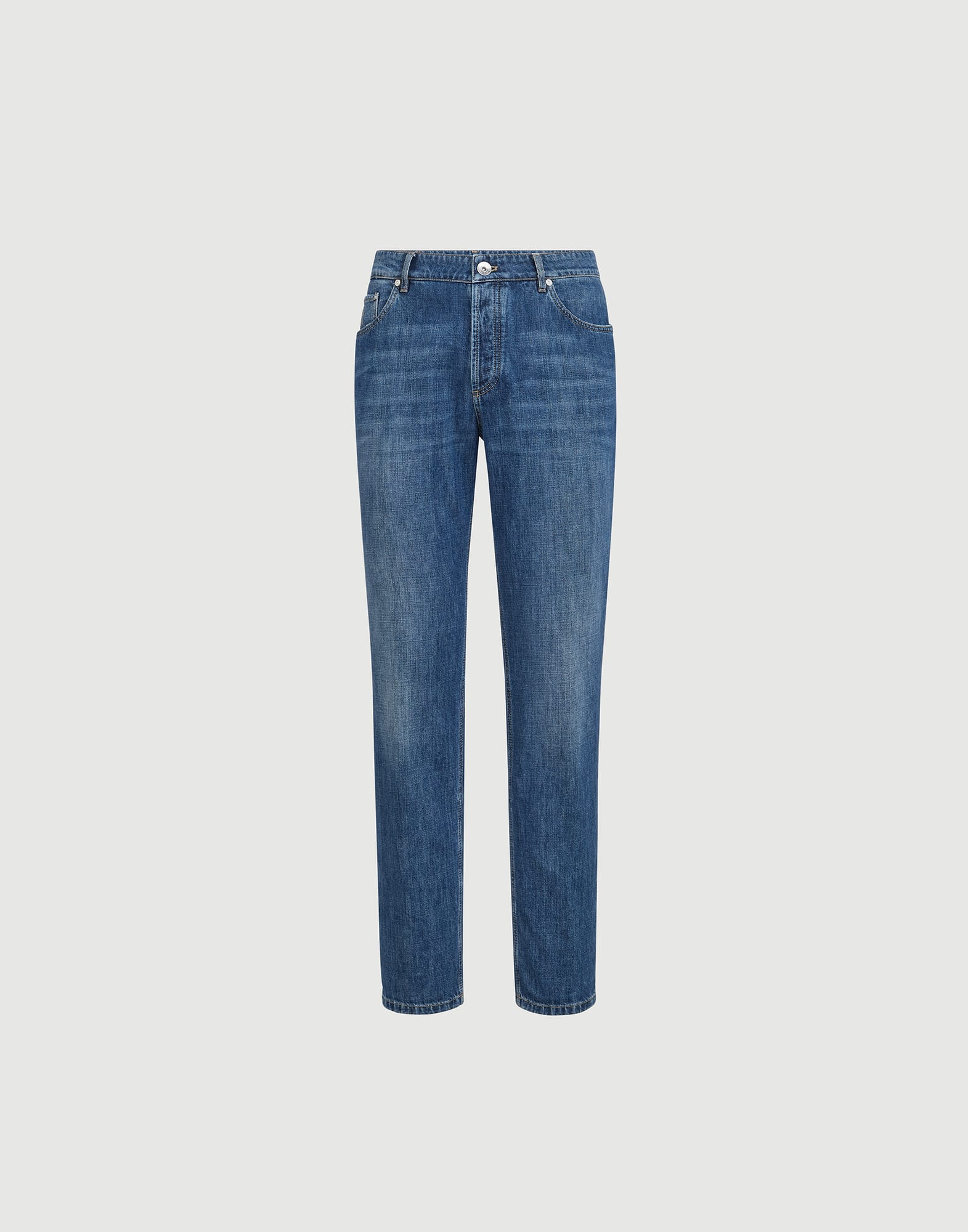 Lightweight denim trousers for Man in Medium Denim | Brunello