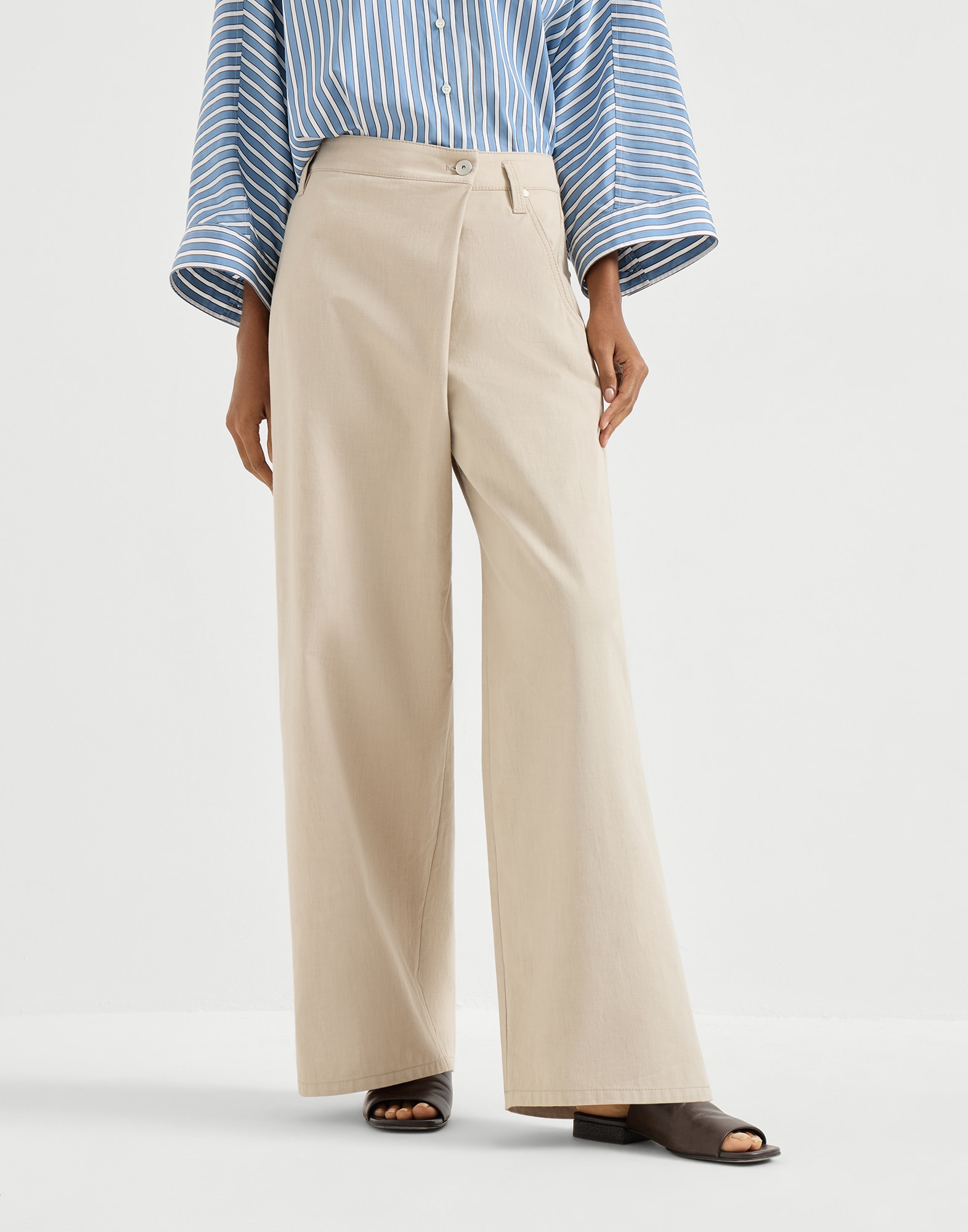 ルーズ ラップトラウザーズ サンド レディース - Brunello Cucinelli