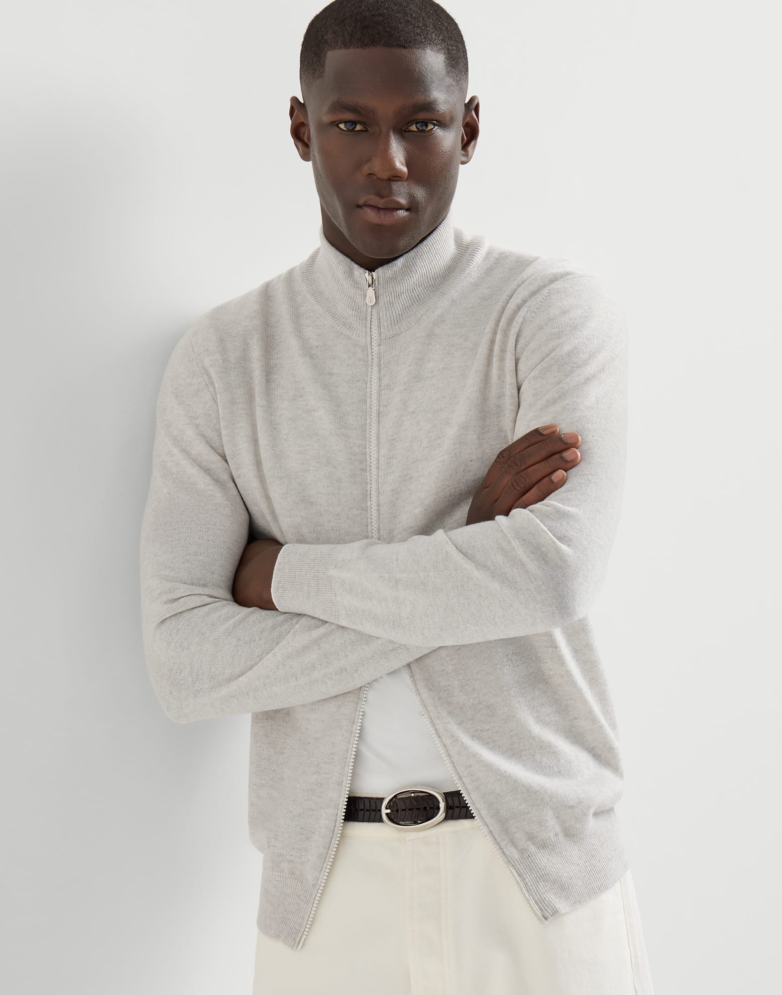 Cashmere cardigan for Man in Fog | Brunello Cucinelli