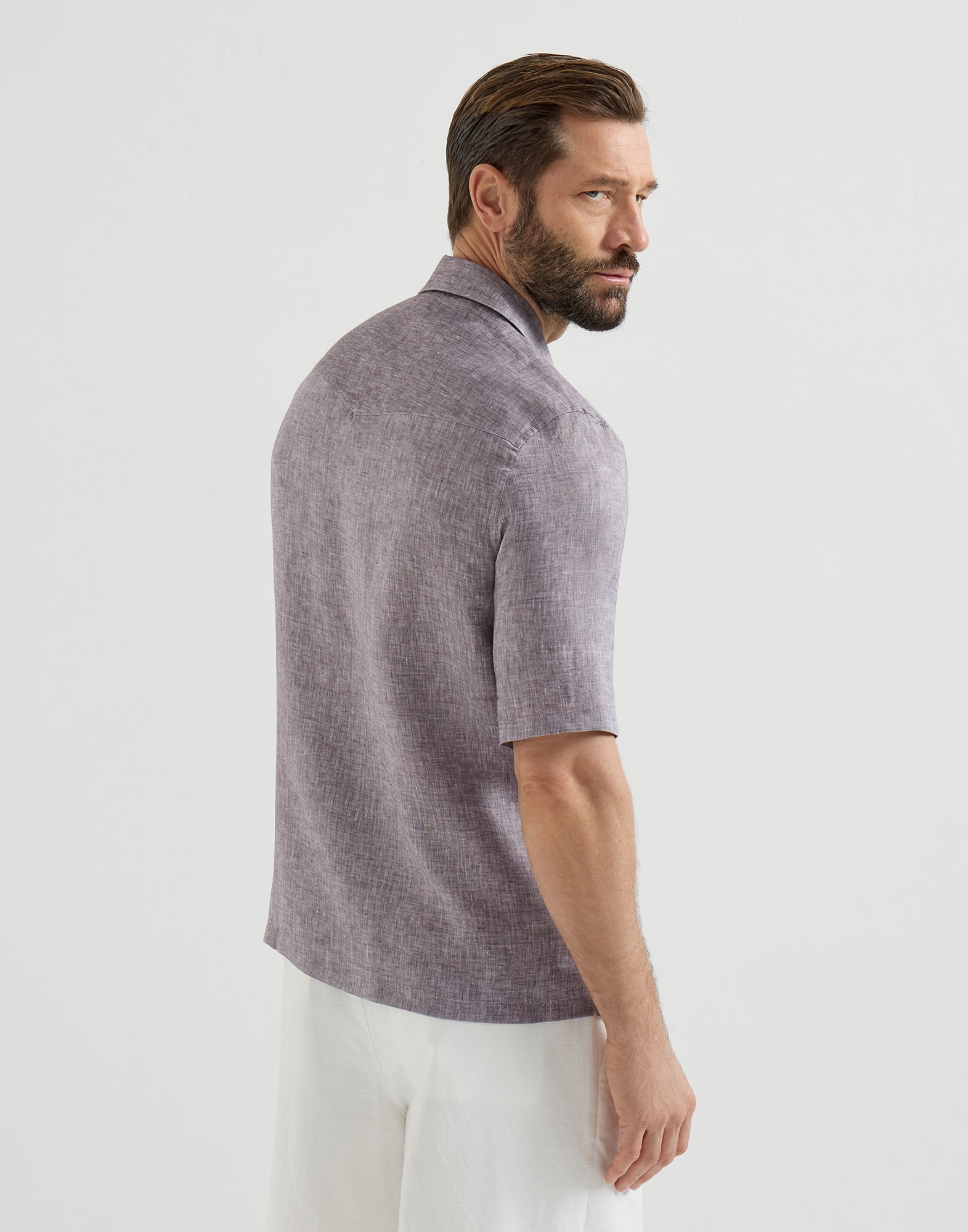 Short sleeve shirt for Man in Brown | Brunello Cucinelli