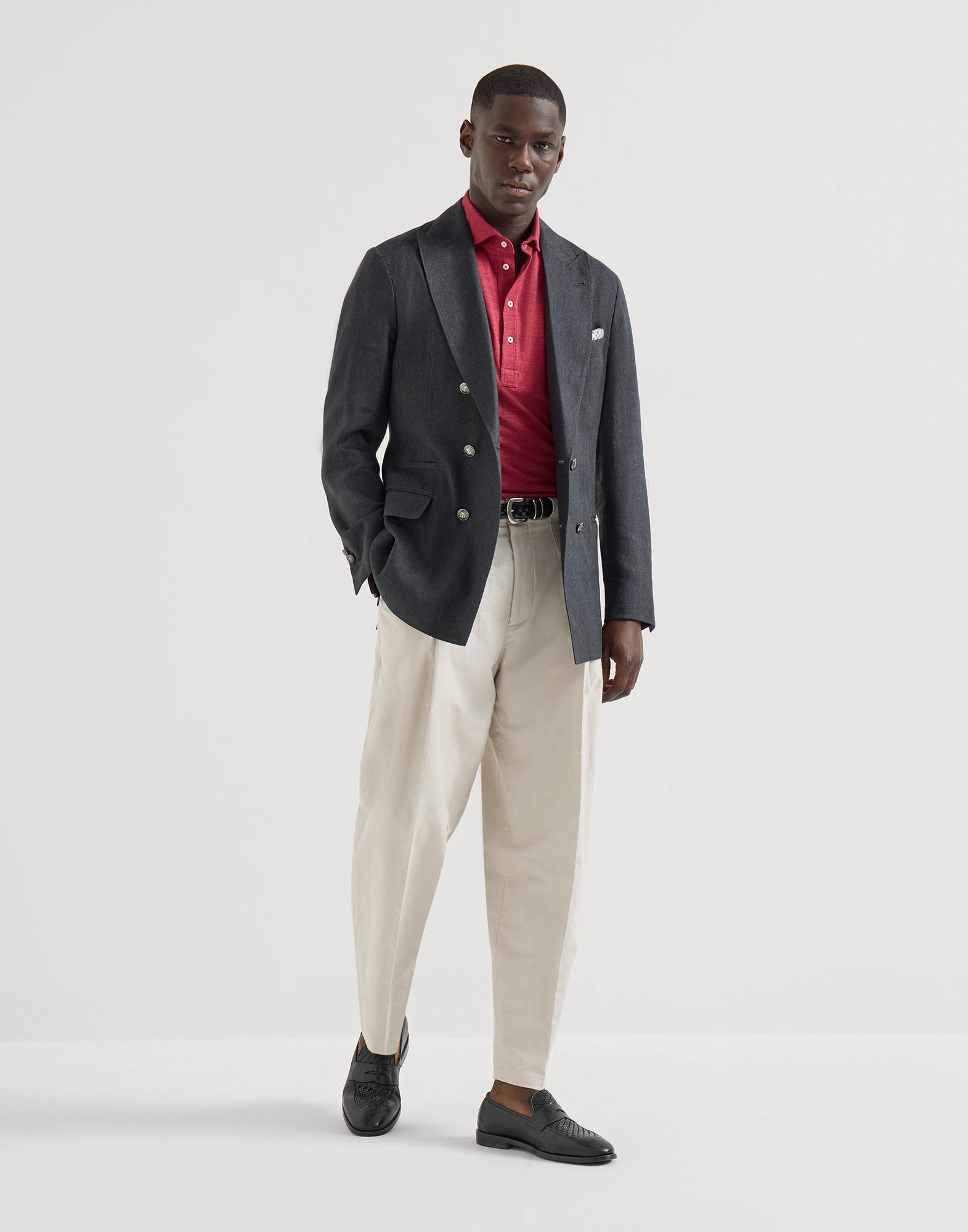 メンズ 向け チェリー ジャージー ポロシャツ | Brunello Cucinelli