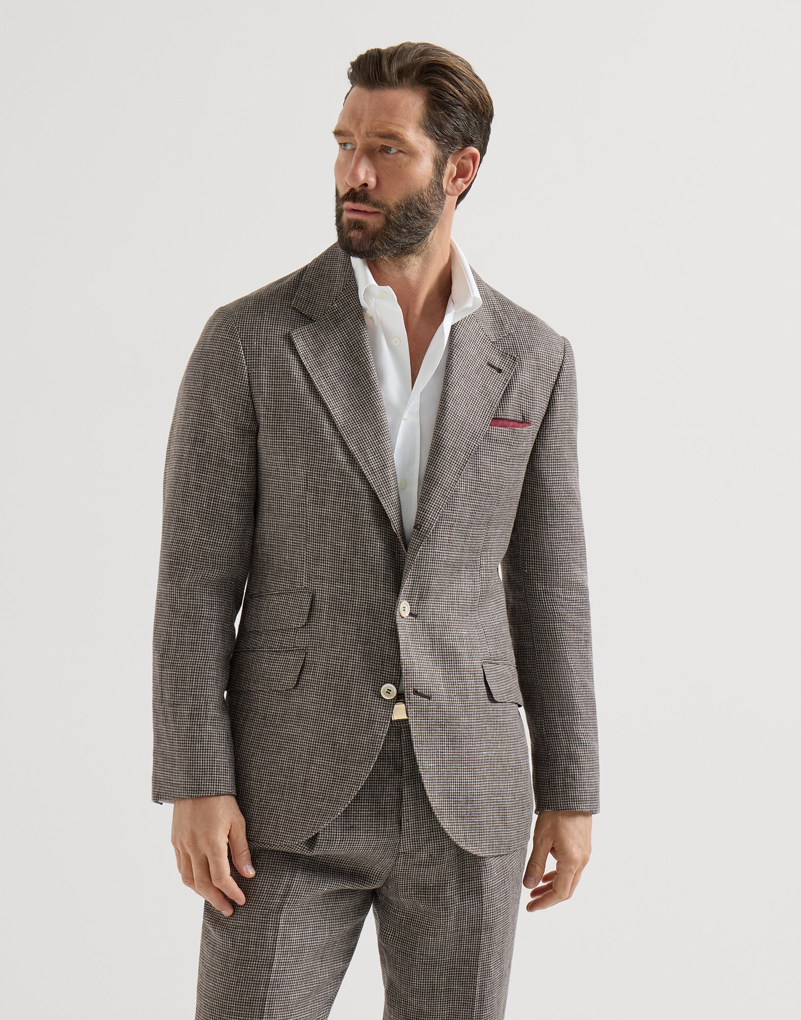 Veste Cavallo en lin Noisette Homme - Brunello Cucinelli